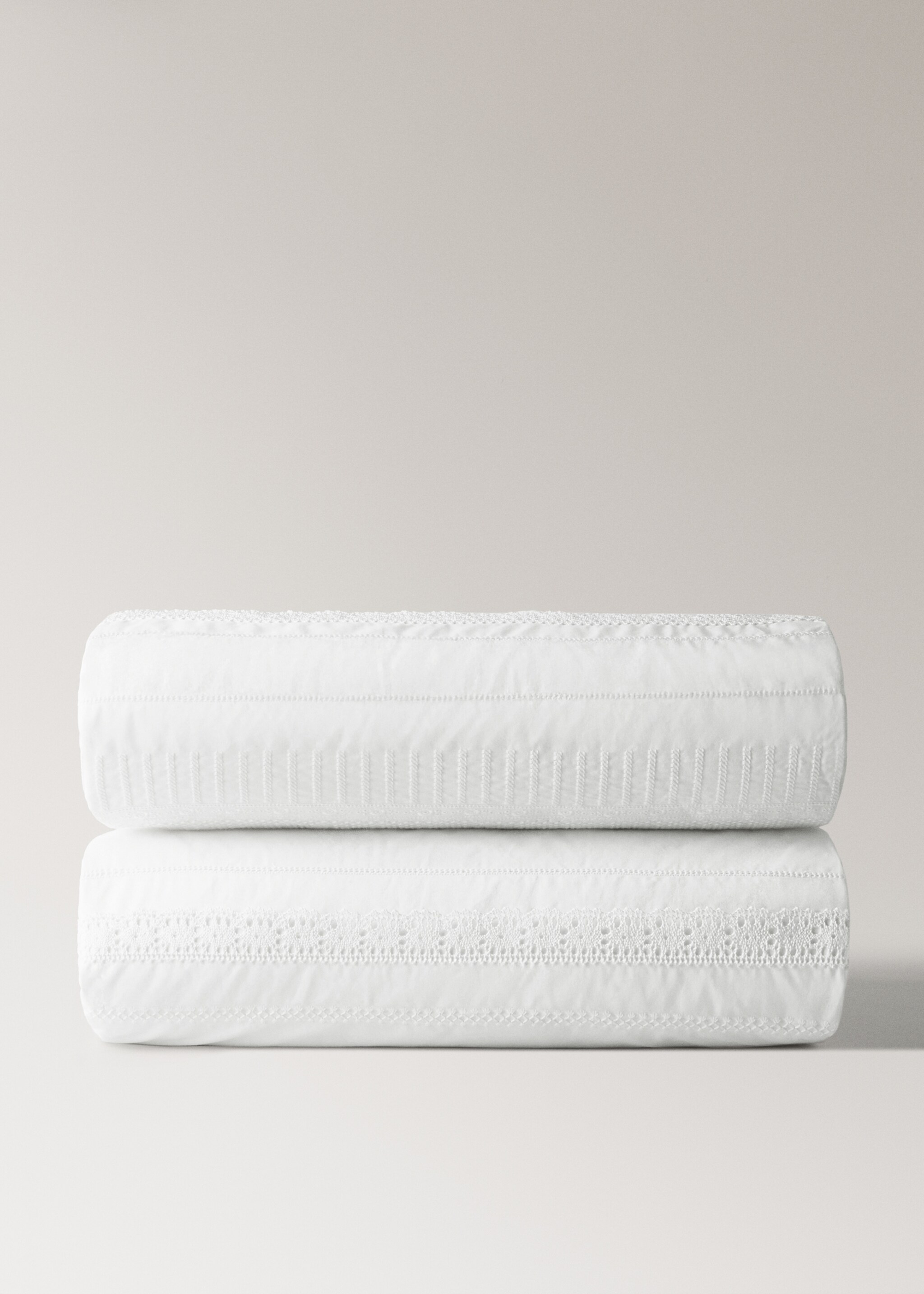 Embroidered cotton cot quilt - Article without model, White. Ref: 27064070-00.