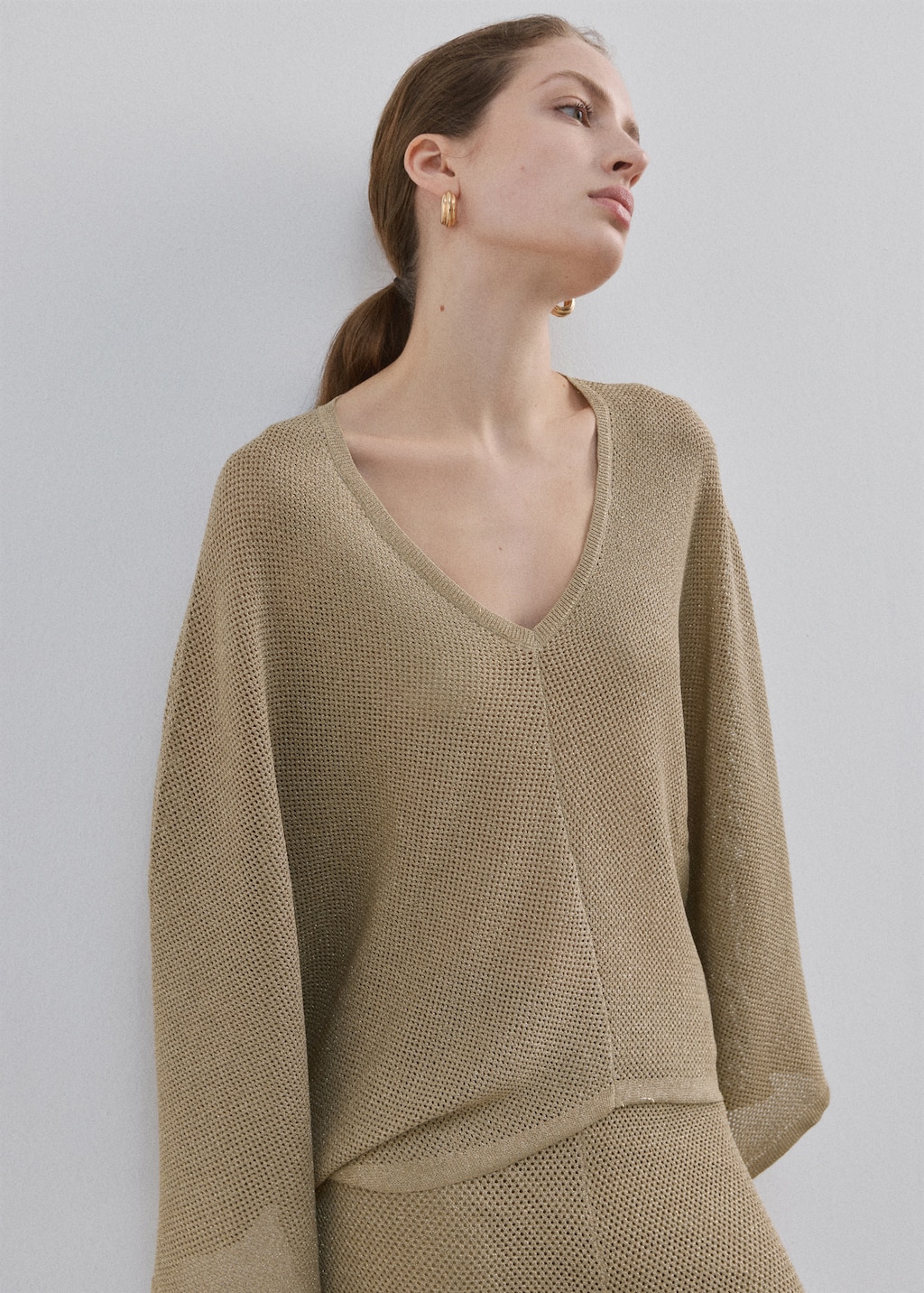 V-neck knit top