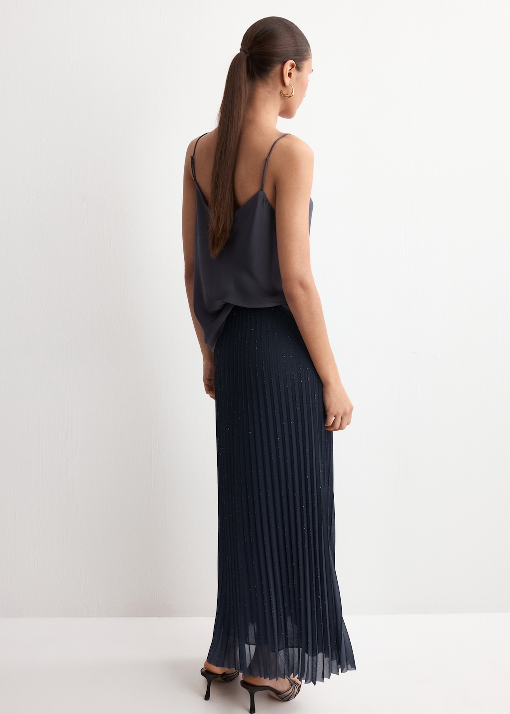 Pleated flared skirt - image 3