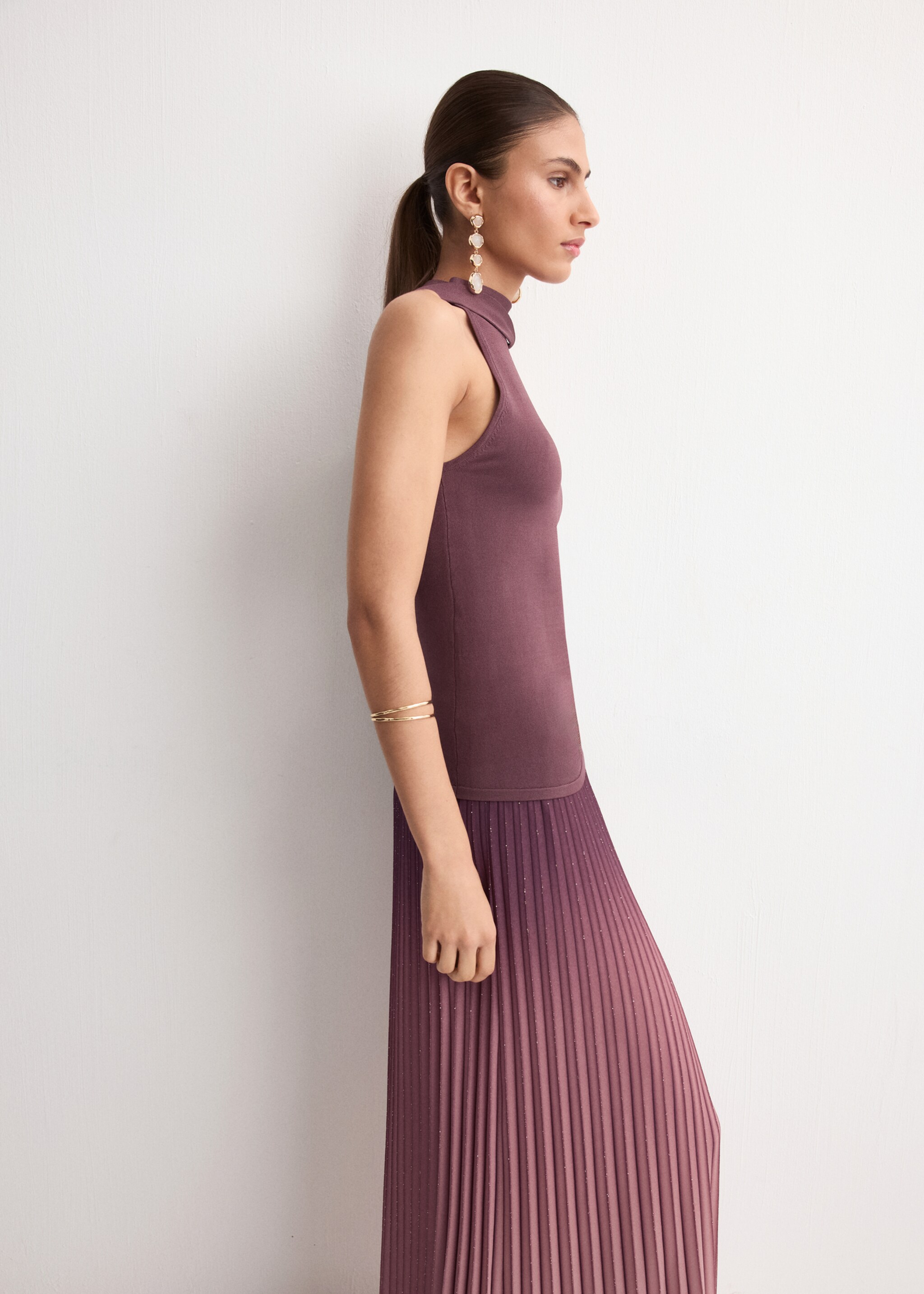 Falda evasé plisada - Detalle del artículo 1, Morado claro/pastel. Ref: 27064077-00.