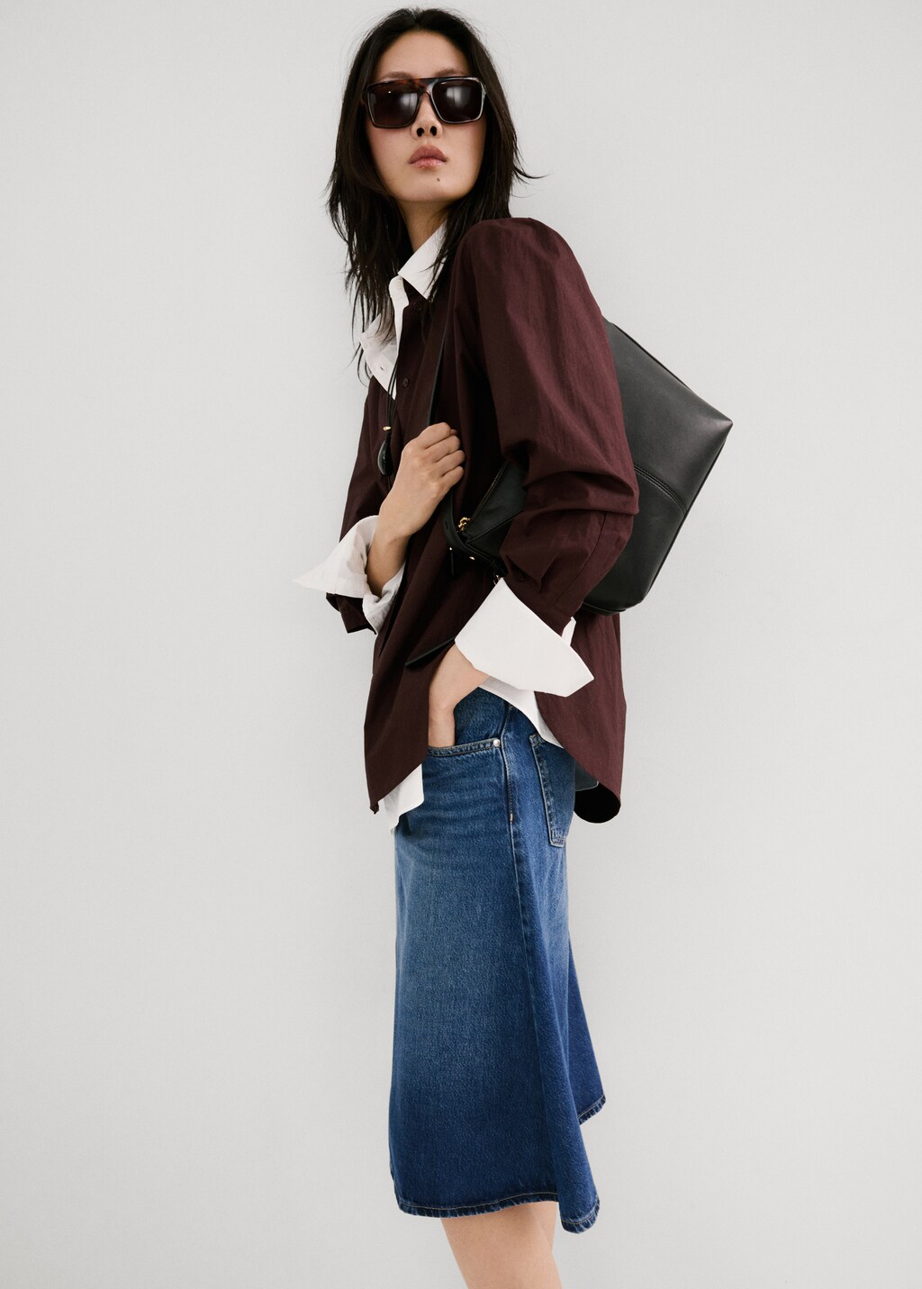 Midi denim skirt - image 4