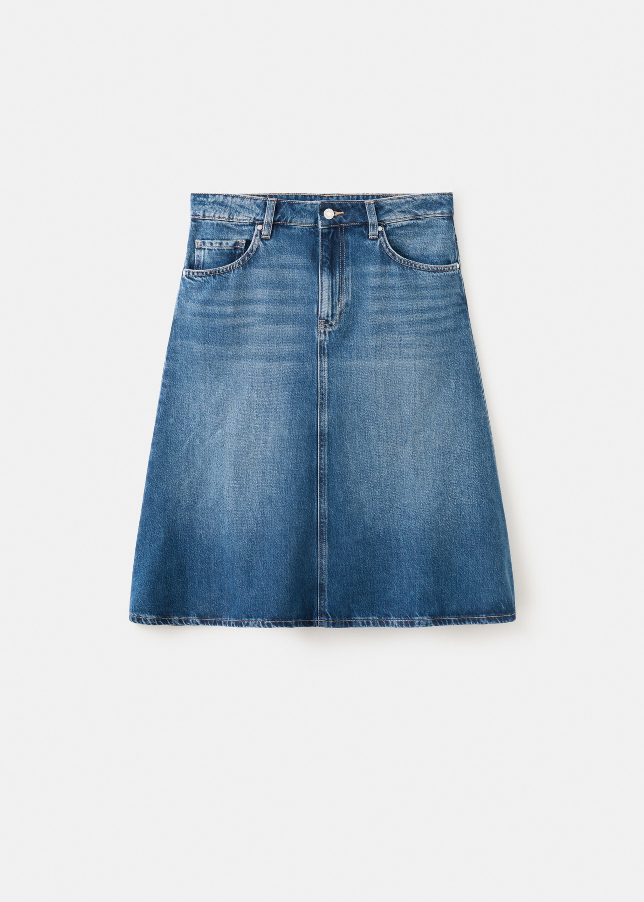 Jupe midi denim - Article sans modèle, Bleu foncé. Ref: 27064078-00.