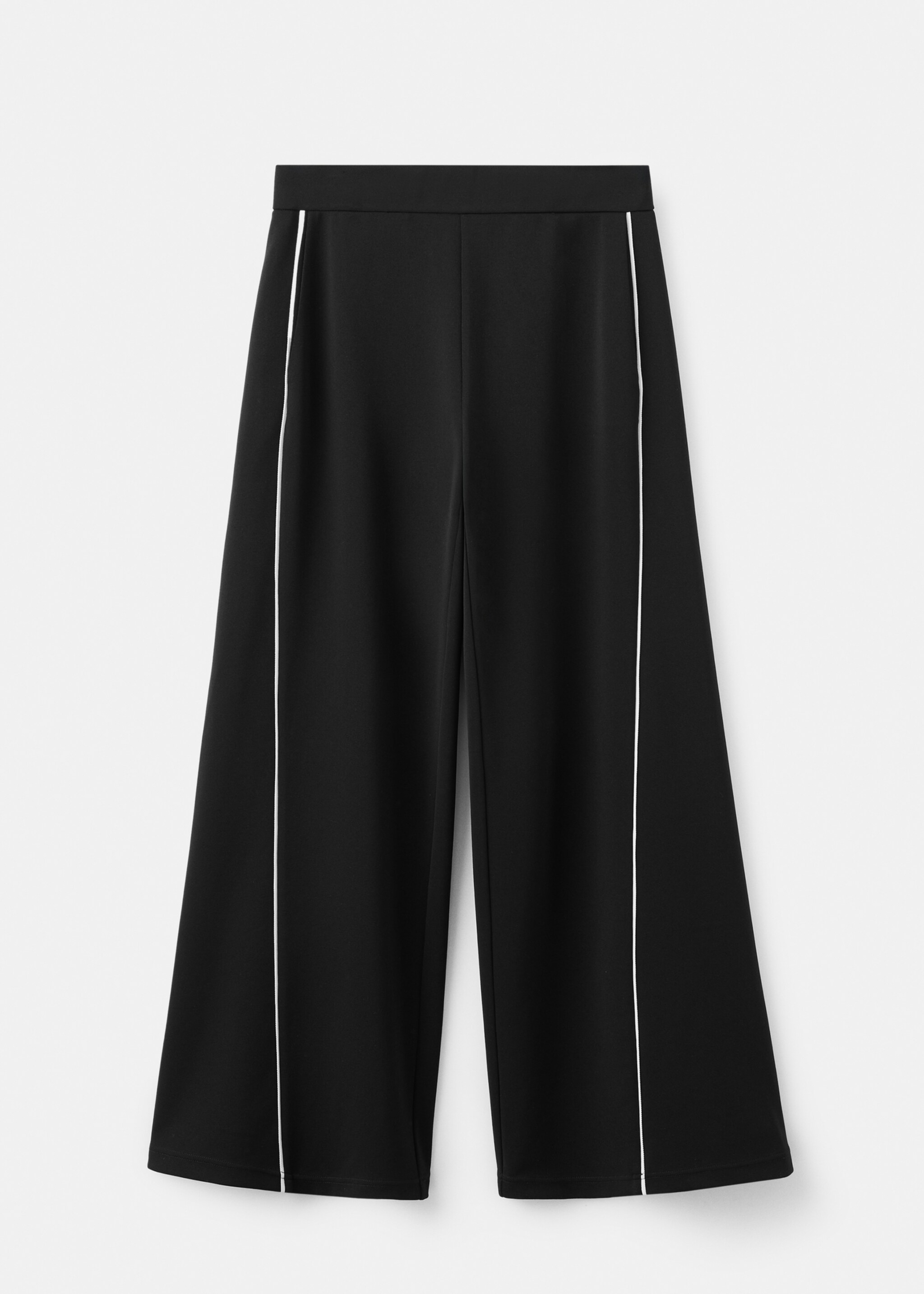 Pantalon droit rayures combinées - Article sans modèle, Noir. Ref: 27064079-00.