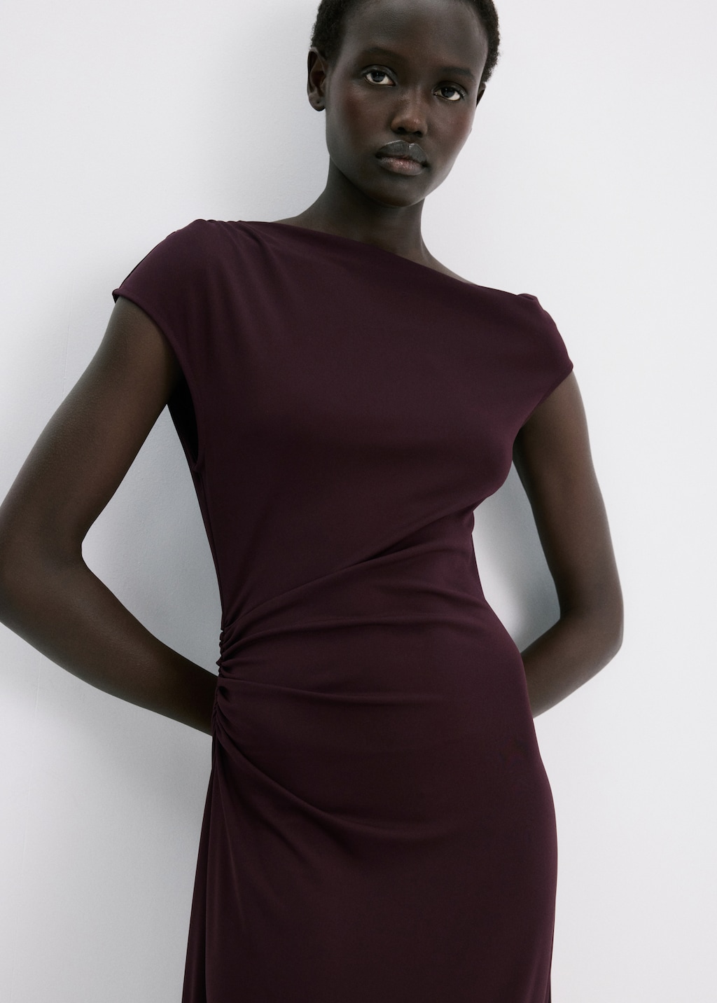 Mango Ruched long dress thumbnail