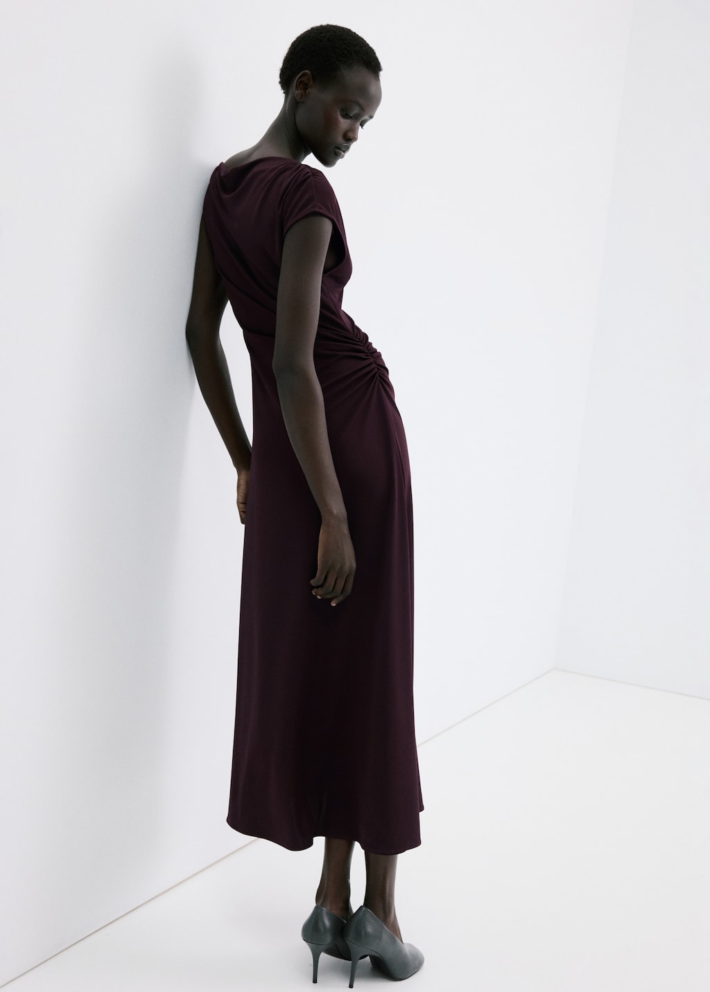 Mango Ruched long dress thumbnail
