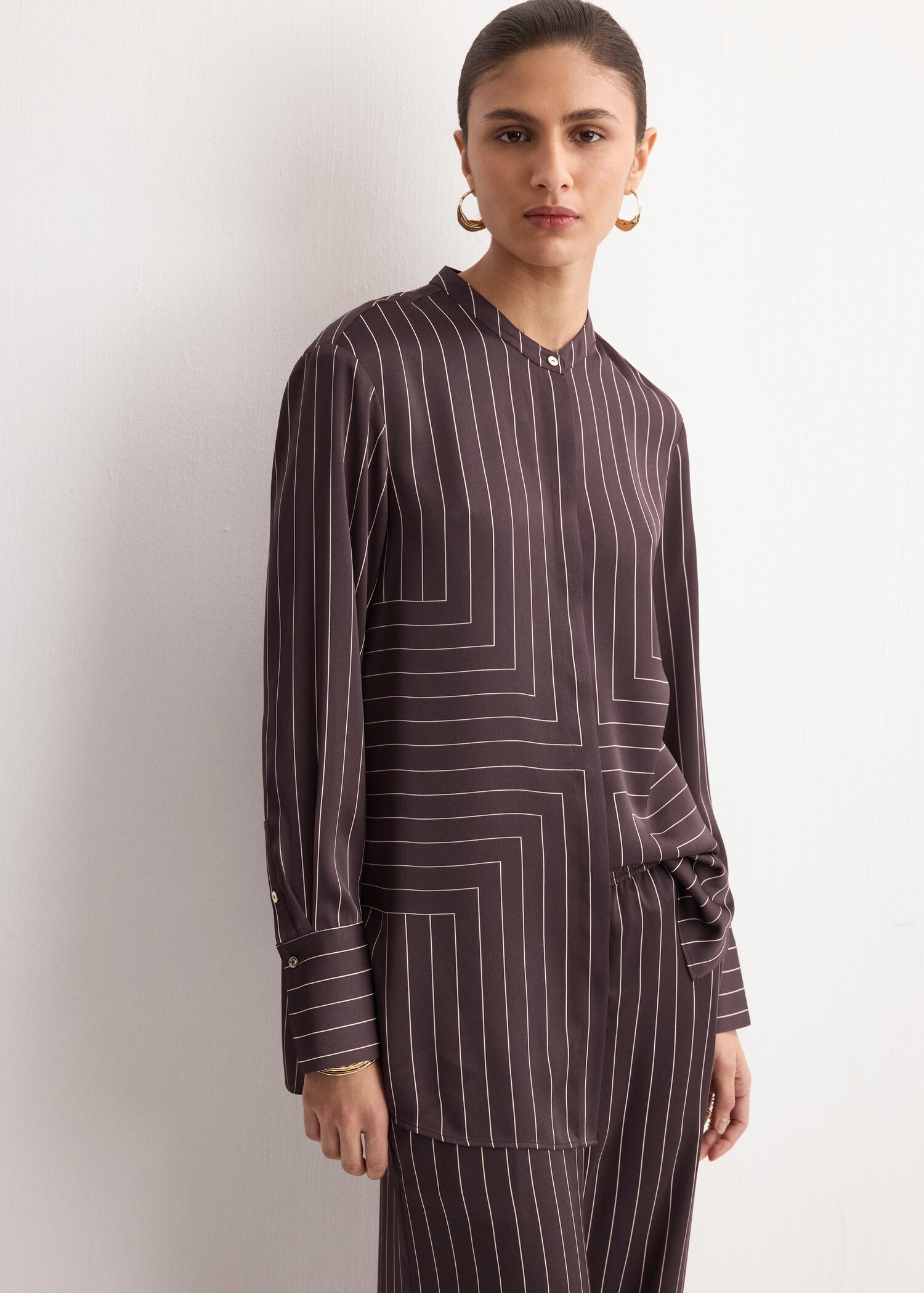 Satin print shirt - Medium plane