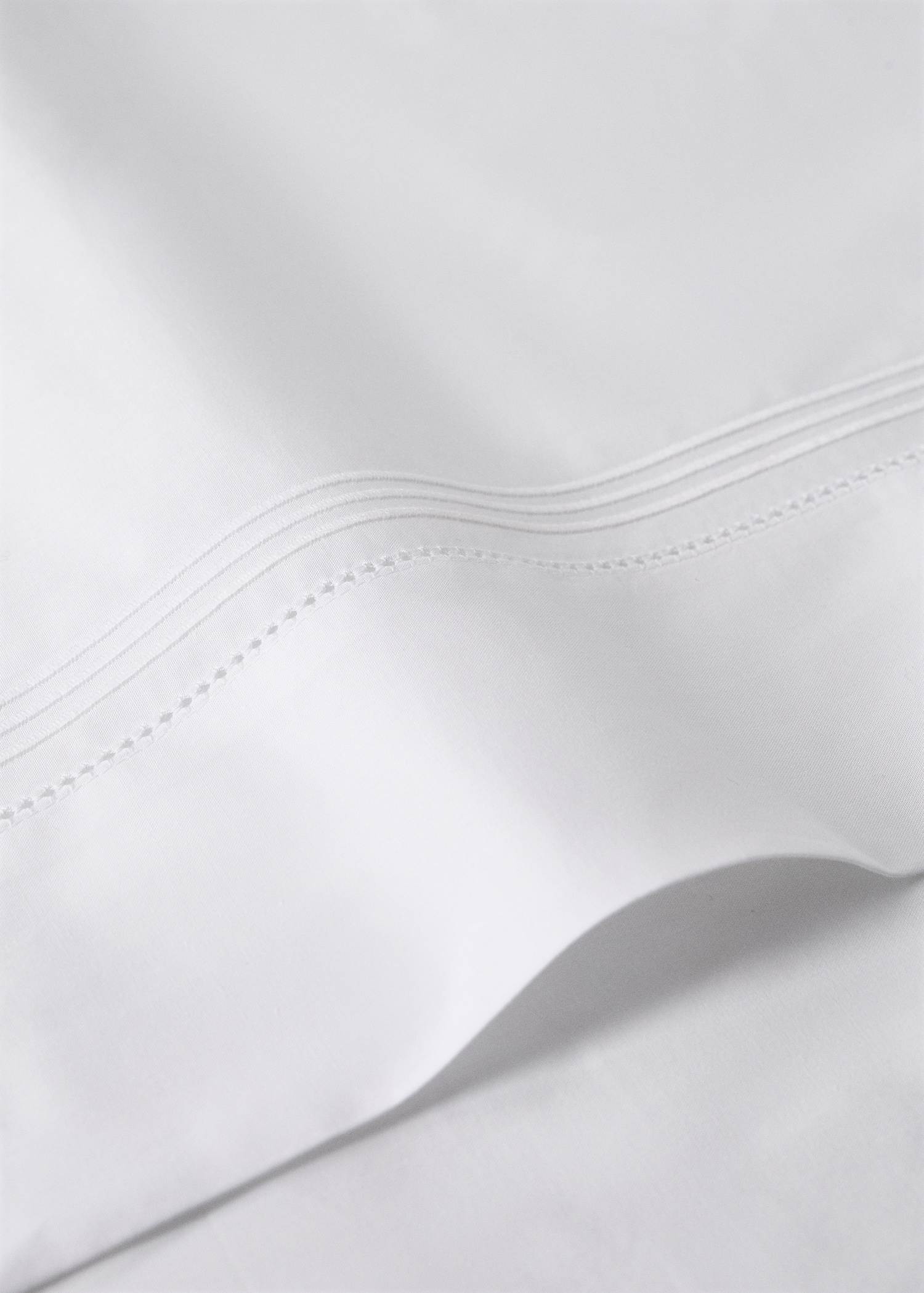 Mini cot sheet set in percale cotton with hemstitch detailing - Details of the article 1