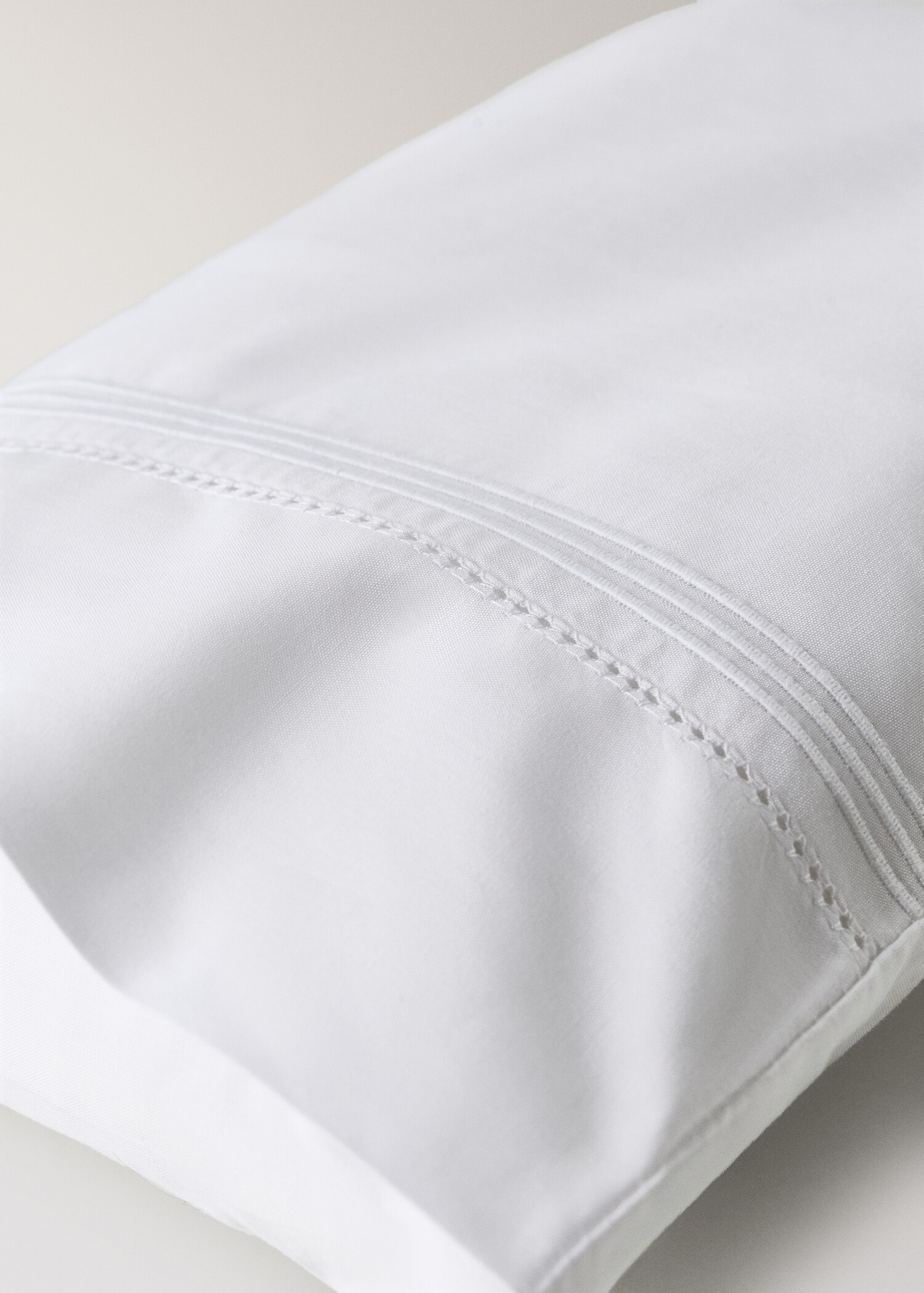 Mini cot sheet set in percale cotton with hemstitch detailing - Details of the article 4