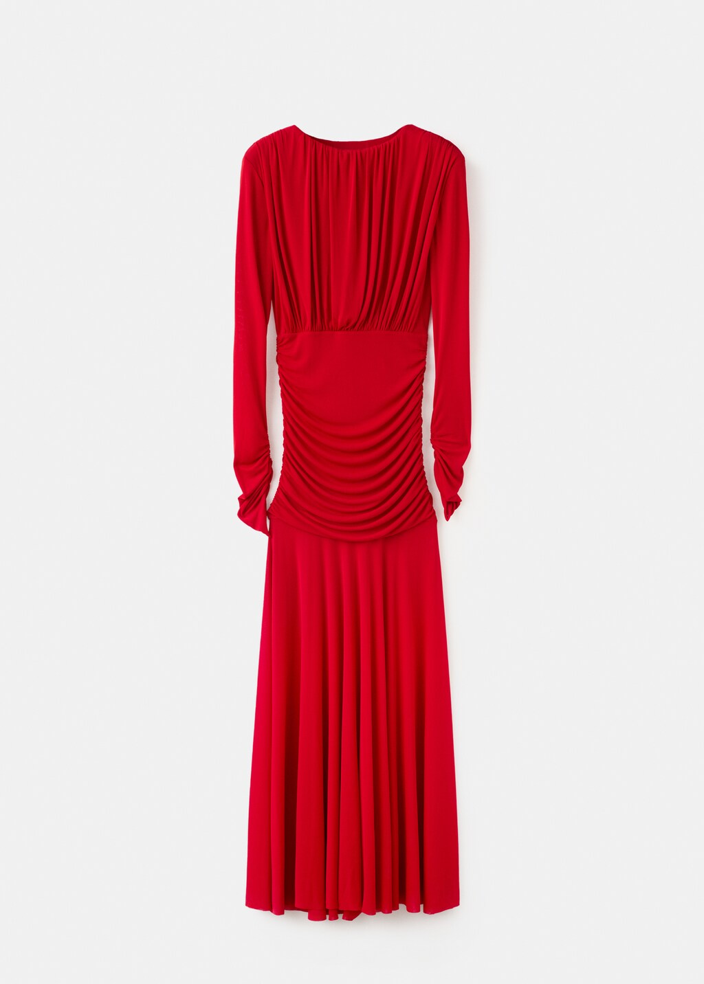 Fine-knit dress with draped bodice - image 2