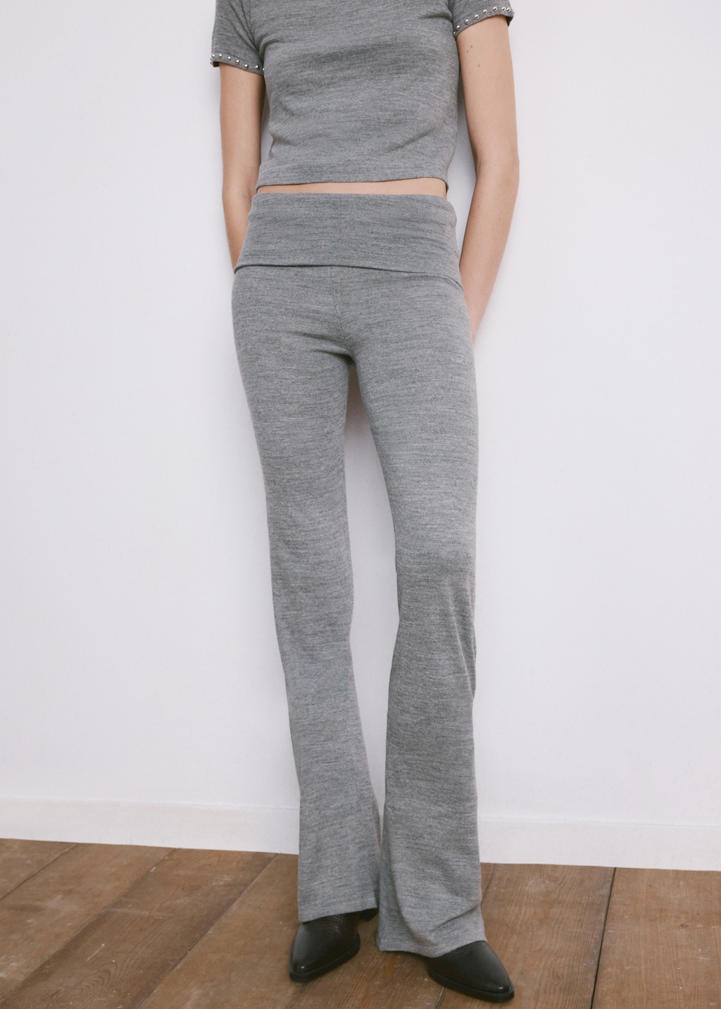 Studded knit trousers