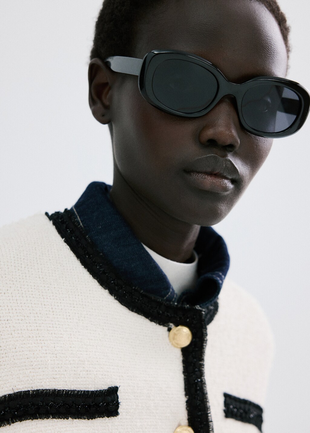 Mango Contrasting ribbed cardigan