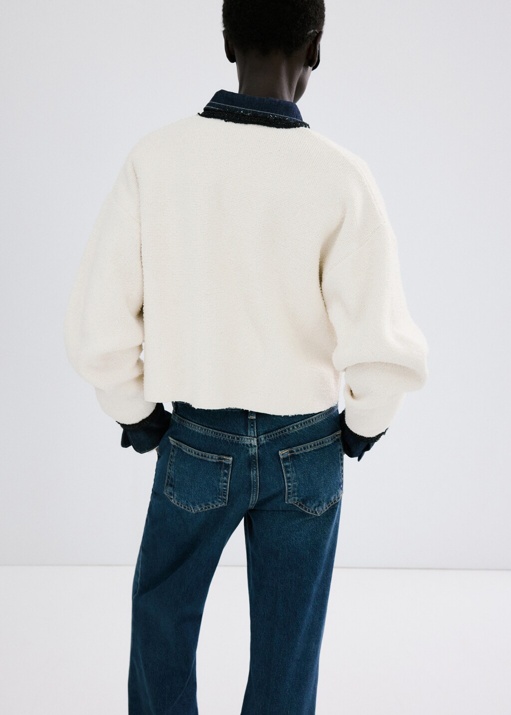 Mango Contrasting ribbed cardigan