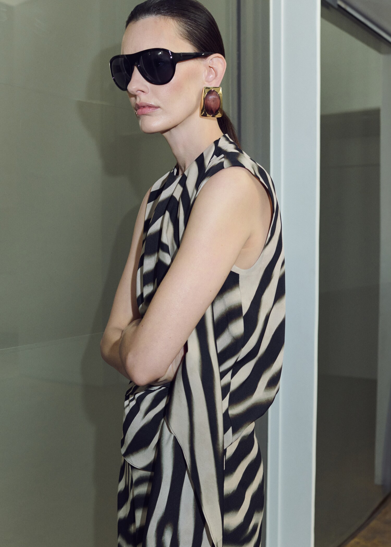 Blusa fular estampada - Detalle del artículo 1