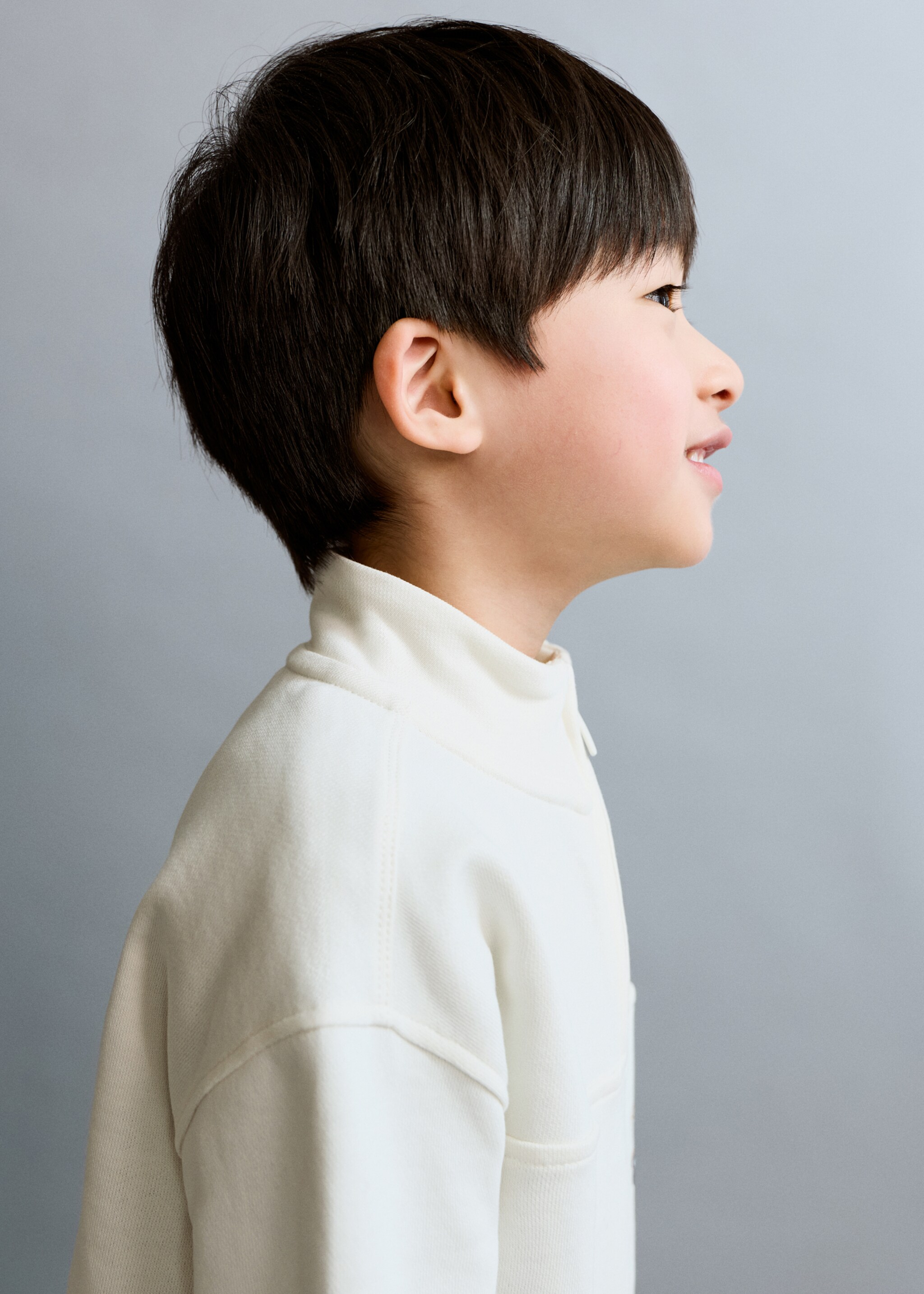 Perkins-neck cotton sweater - Details of the article 1, Off White. Ref: 27064413-00.