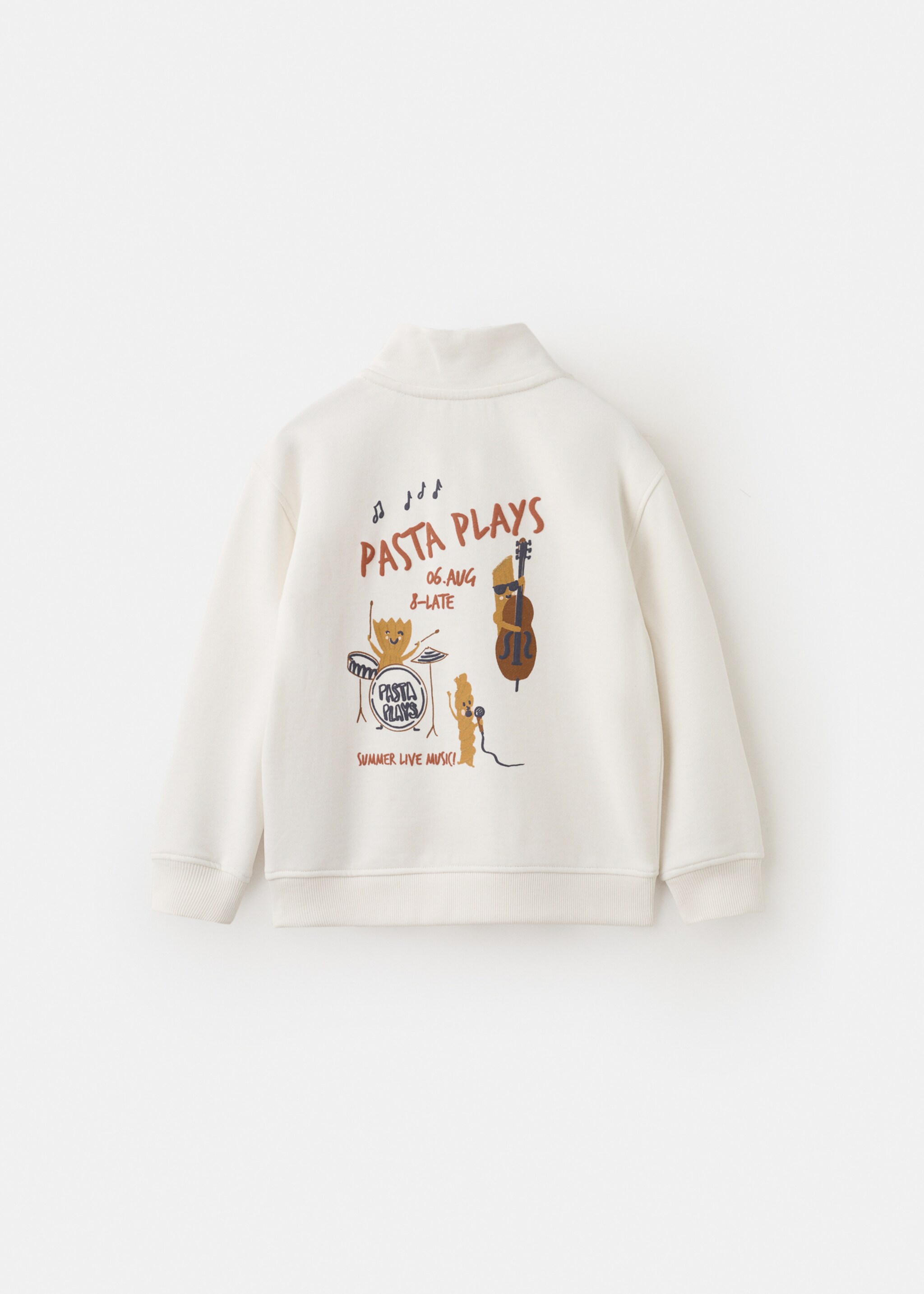 Perkins-neck cotton sweater - Reverse of the article, Off White. Ref: 27064413-00.