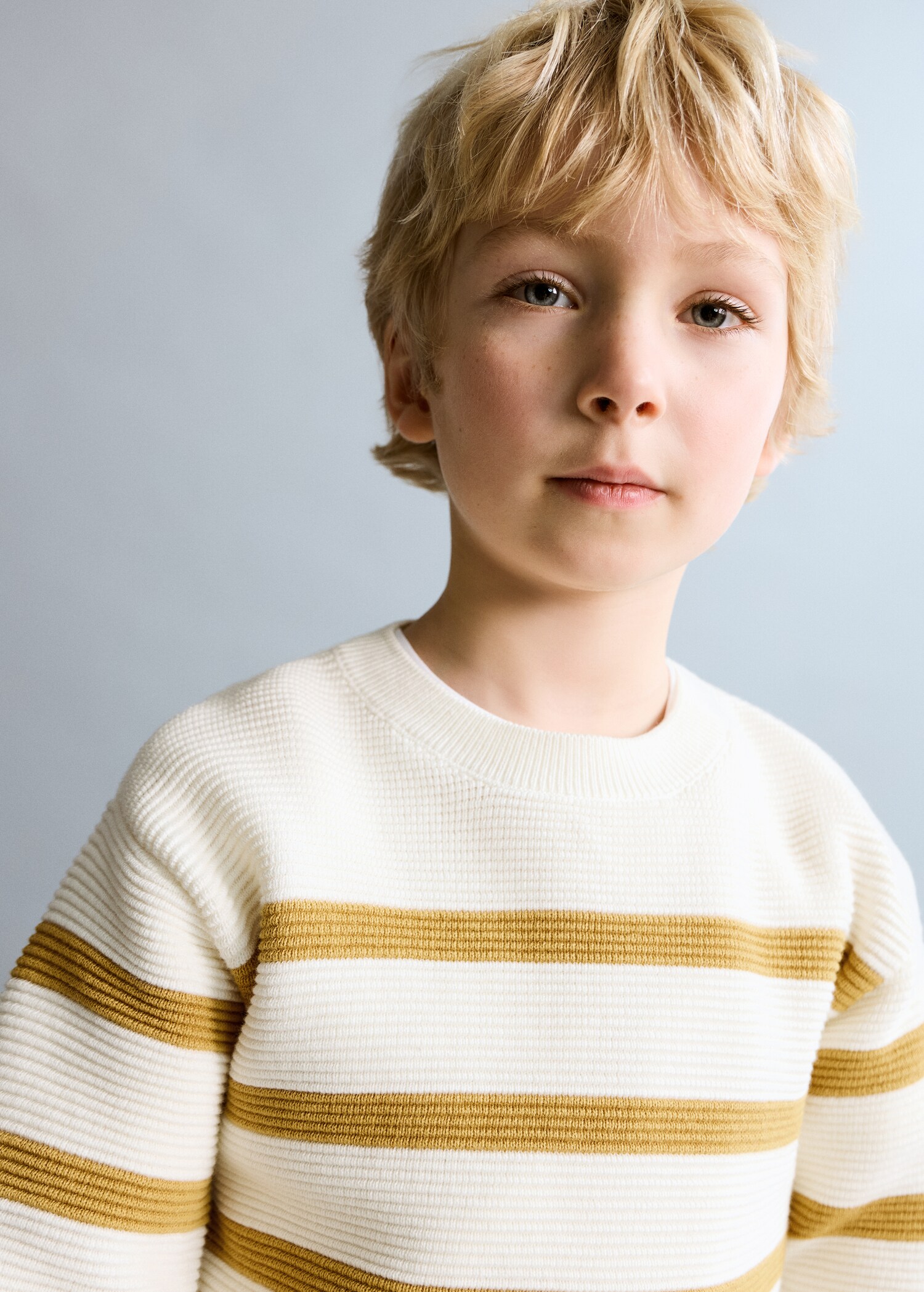 Striped ribbed-knit sweater - Details of the article 1