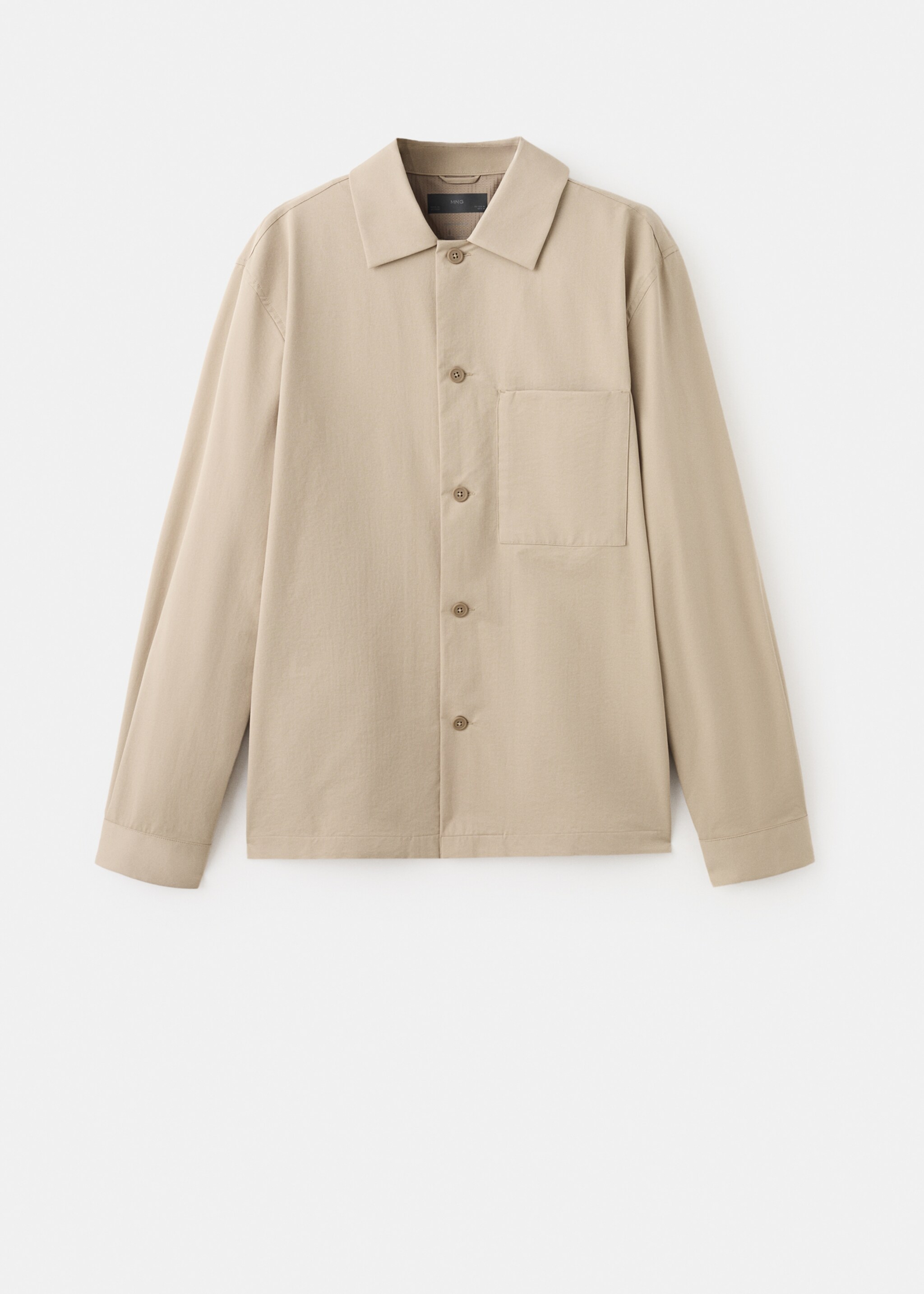 Non-iron overshirt pocket - Article without model, Beige. Ref: 27064422-00.
