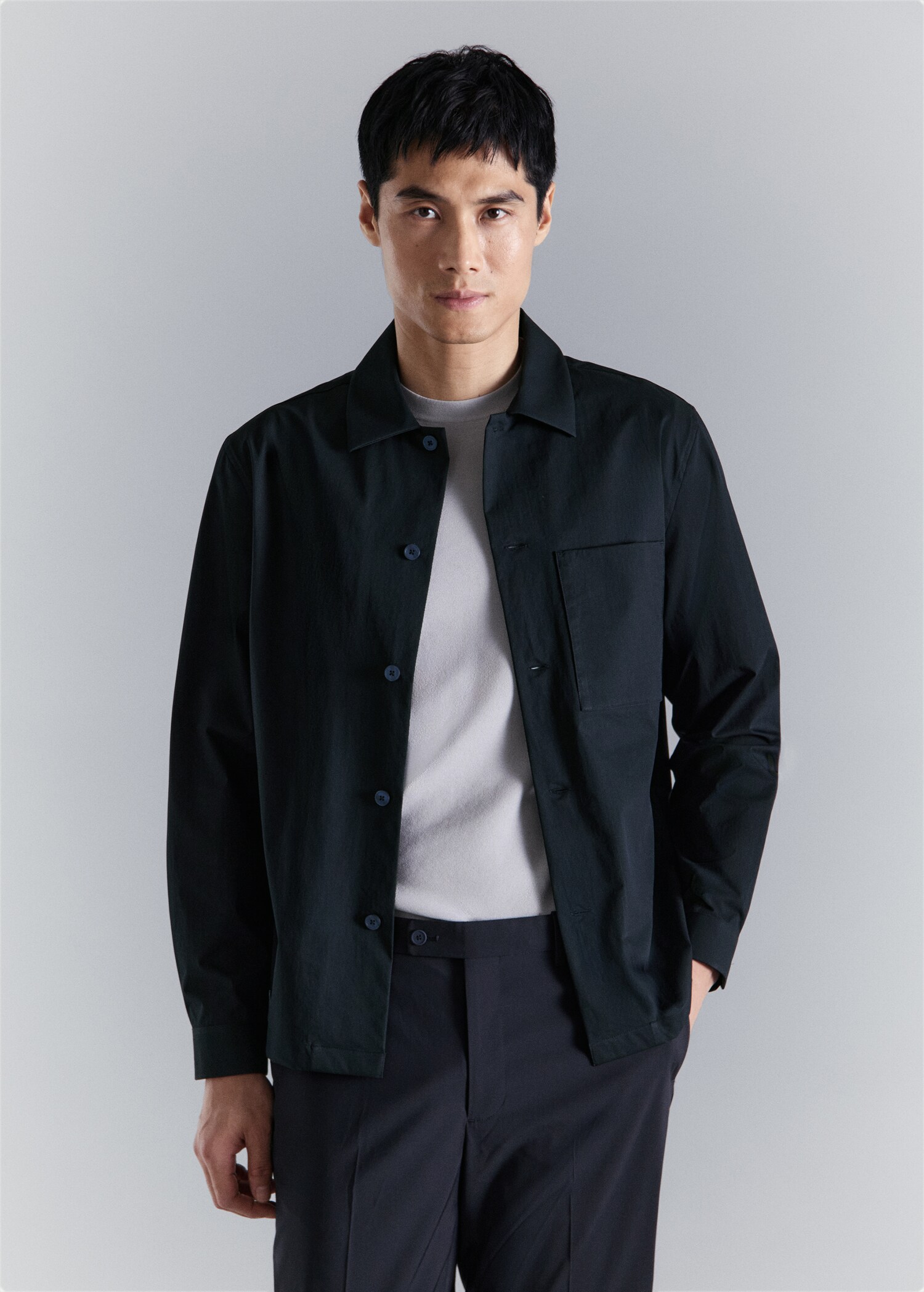 Non-iron overshirt pocket - Medium plane