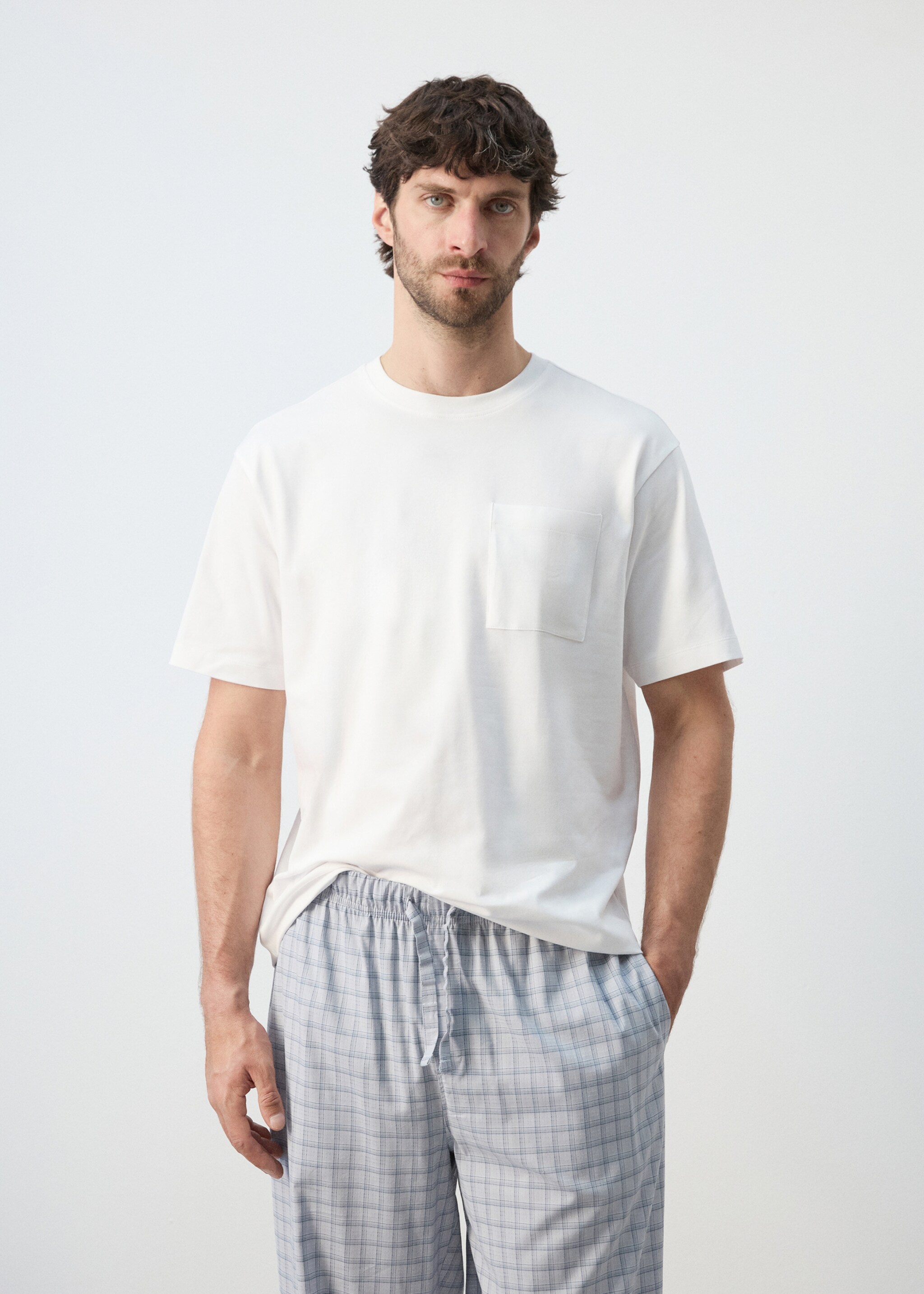 Checked plaid pyjama set - Medium plane, Blue. Ref: 27064424-00.