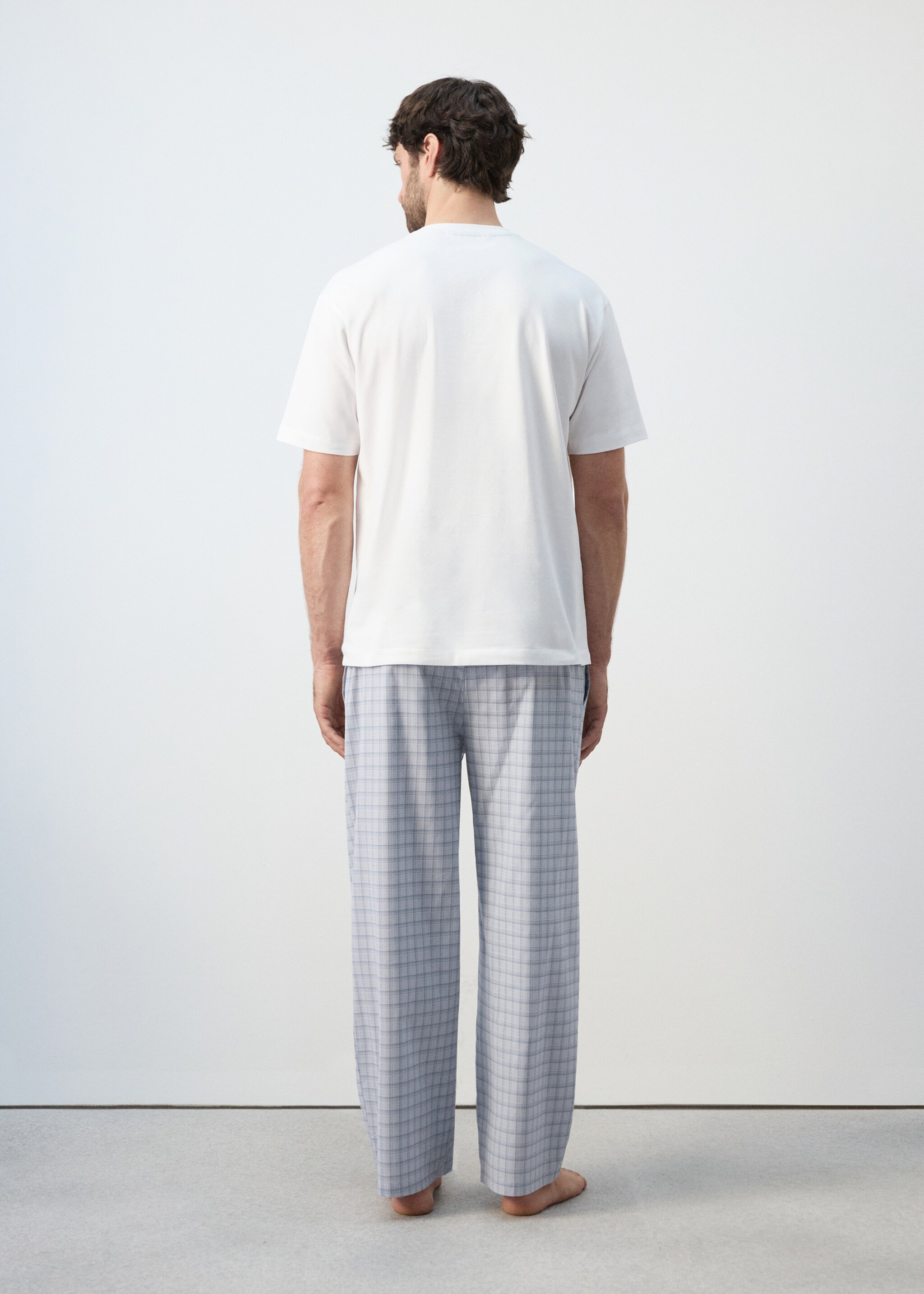 Checked plaid pyjama set - Reverse of the article, Blue. Ref: 27064424-00.