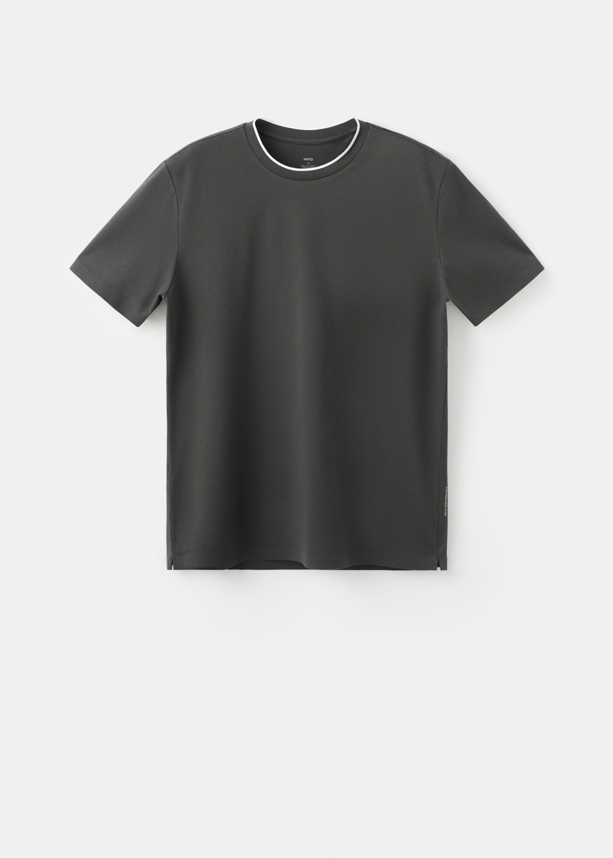 Slim Fit-T-Shirt aus Komfort-Stretchgewebe - Artikel ohne Model, Dunkelgrau. Ref: 27064425-00.