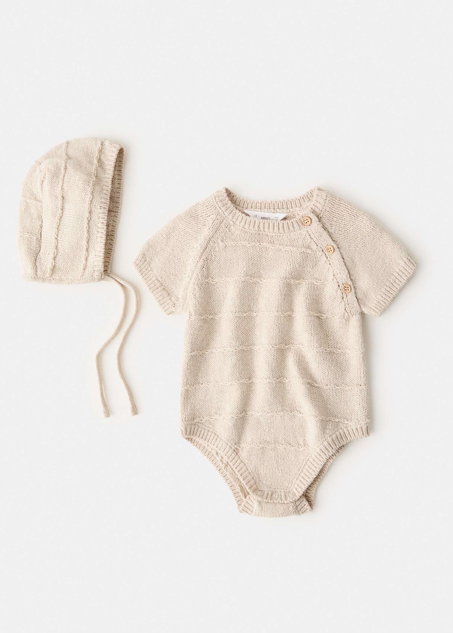 Knit beanie with tie closure - Details of the article 2