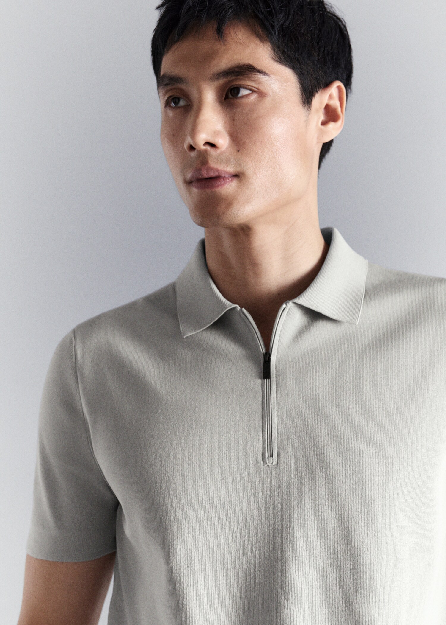 Polo comfort stretch com fecho de correr - Pormenor do artigo 1