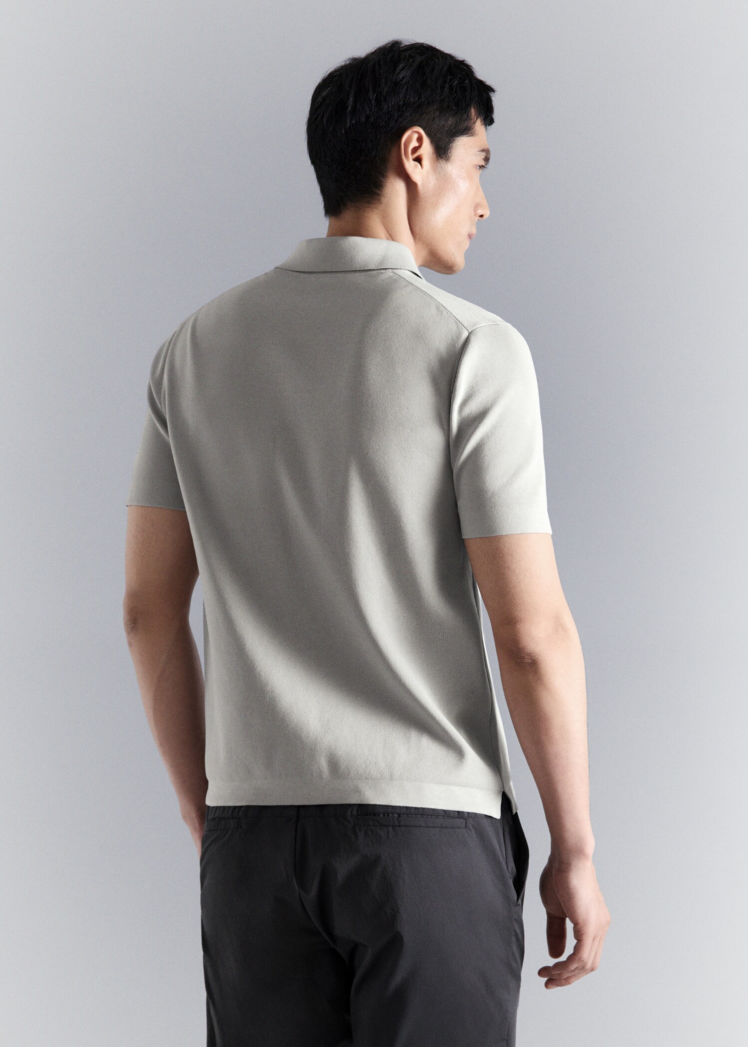 Polo comfort stretch com fecho de correr - Verso do artigo