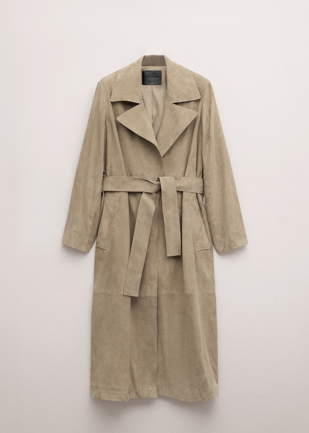 Mango Suede trench 100% leather with belt