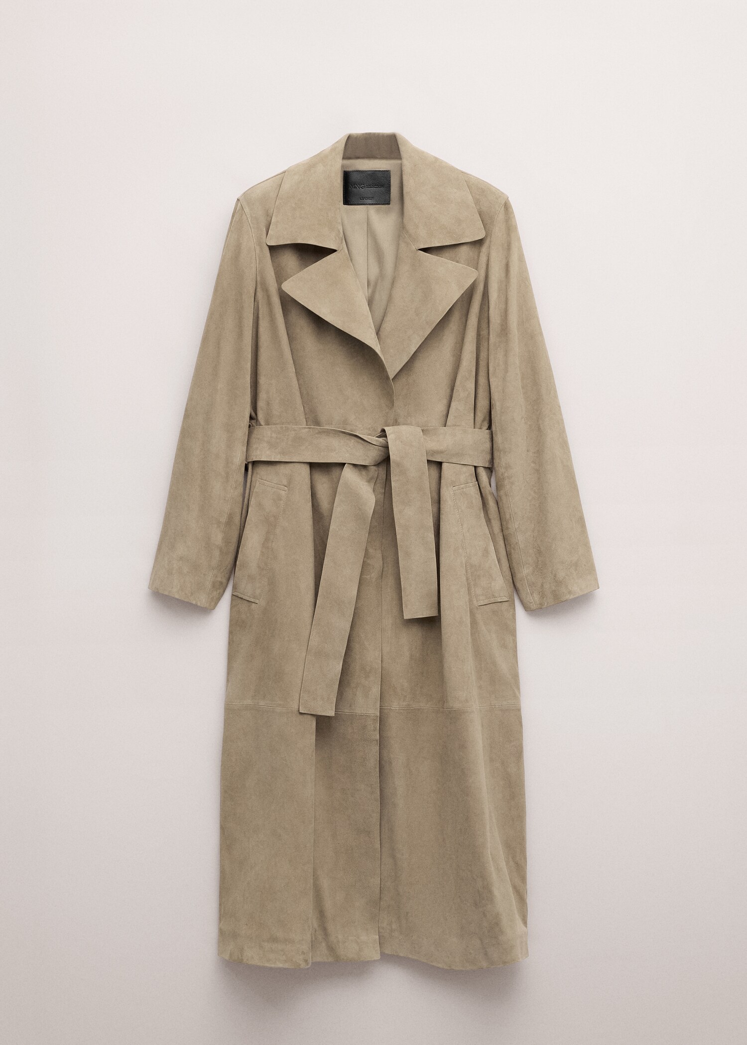 Suede trench 100% leather with belt - Article without model