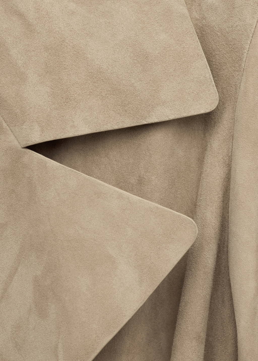 Mango Suede trench 100% leather with belt
