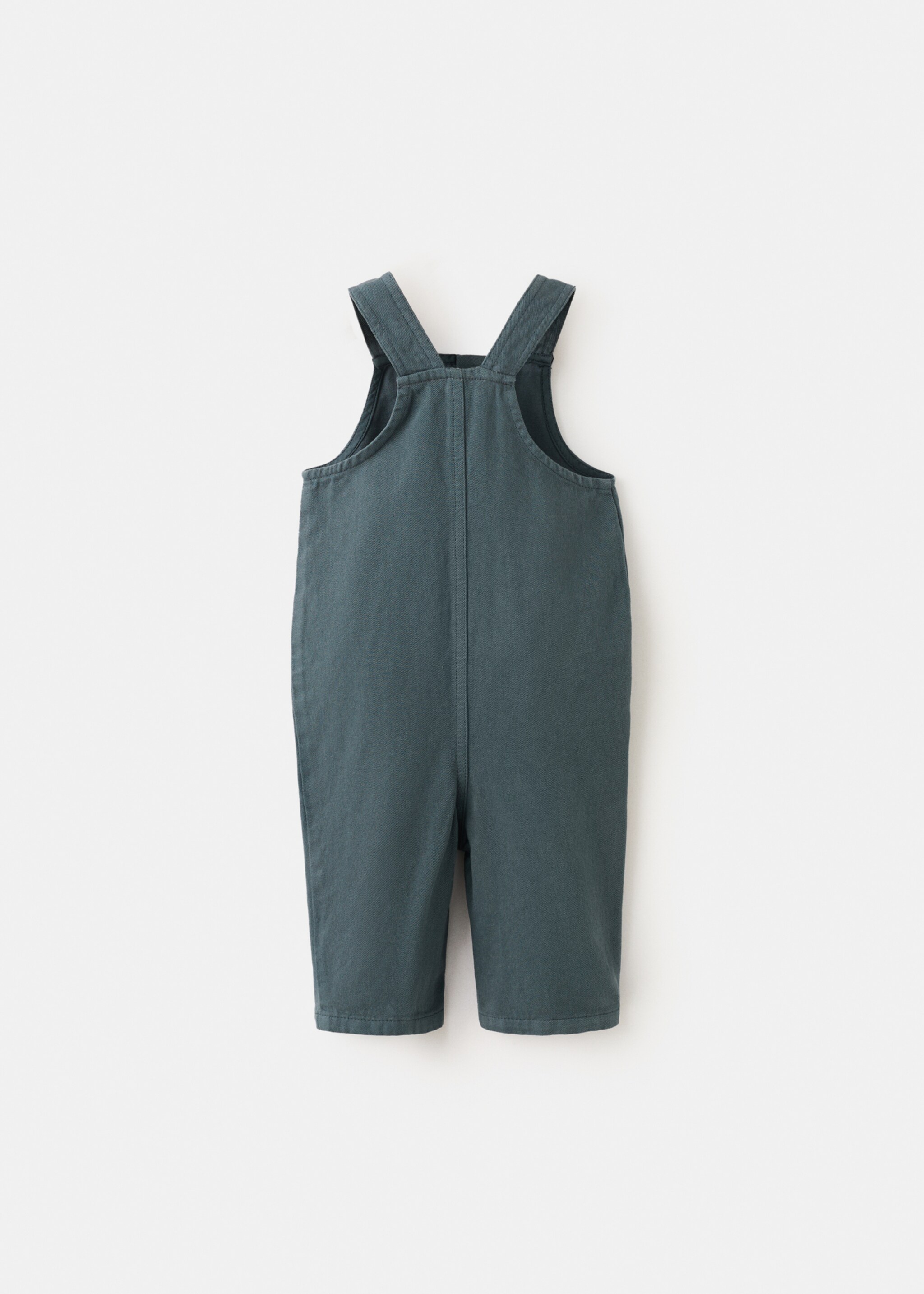Long cotton dungarees - Reverse of the article, Green. Ref: 27064436-00.
