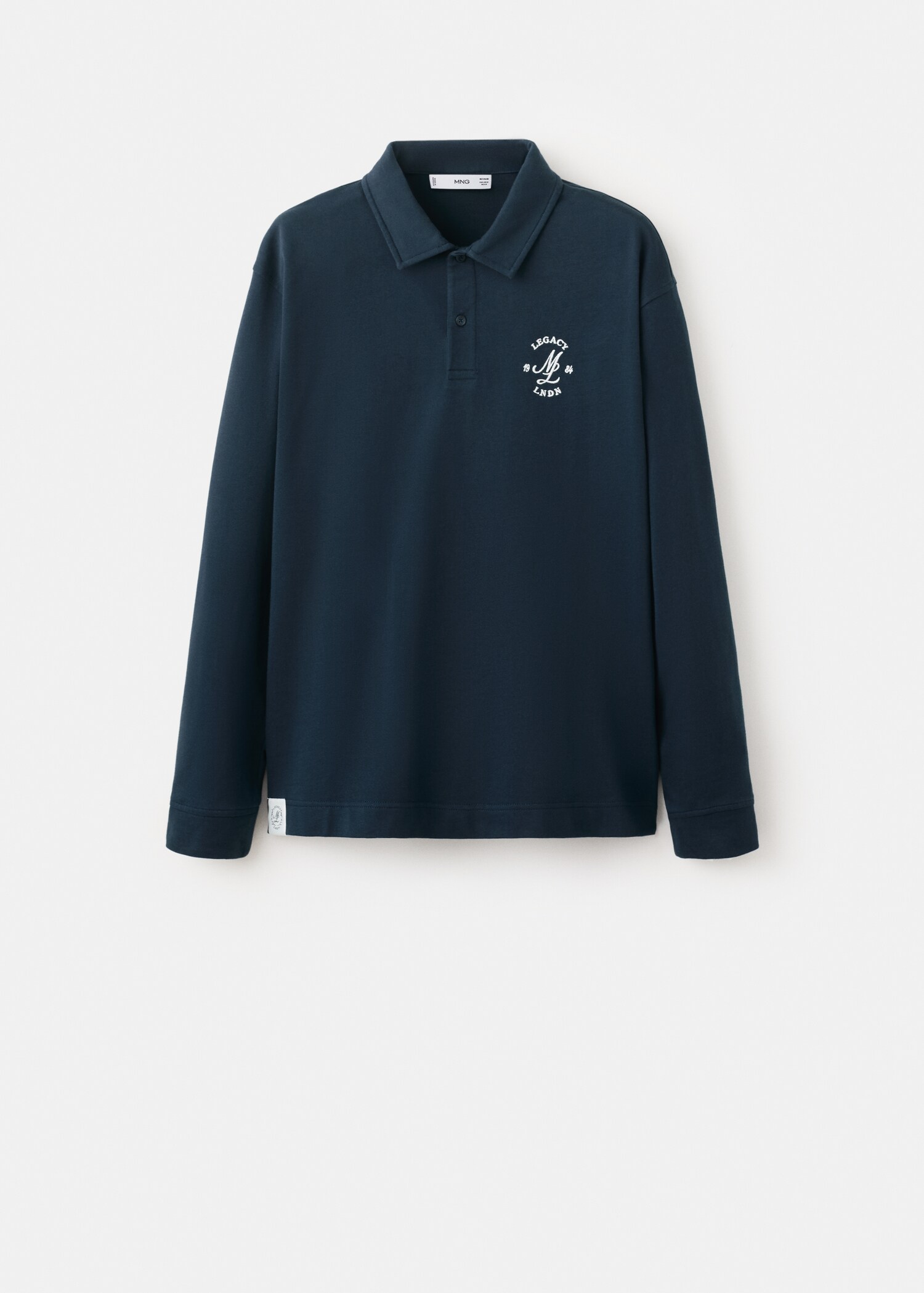 100% cotton polo shirt with graphic embroidery - Article without model