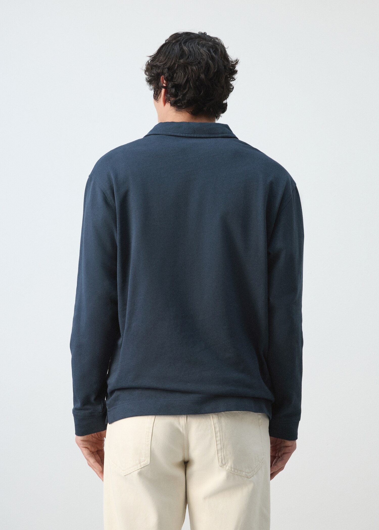 100% cotton polo shirt with graphic embroidery - Reverse of the article