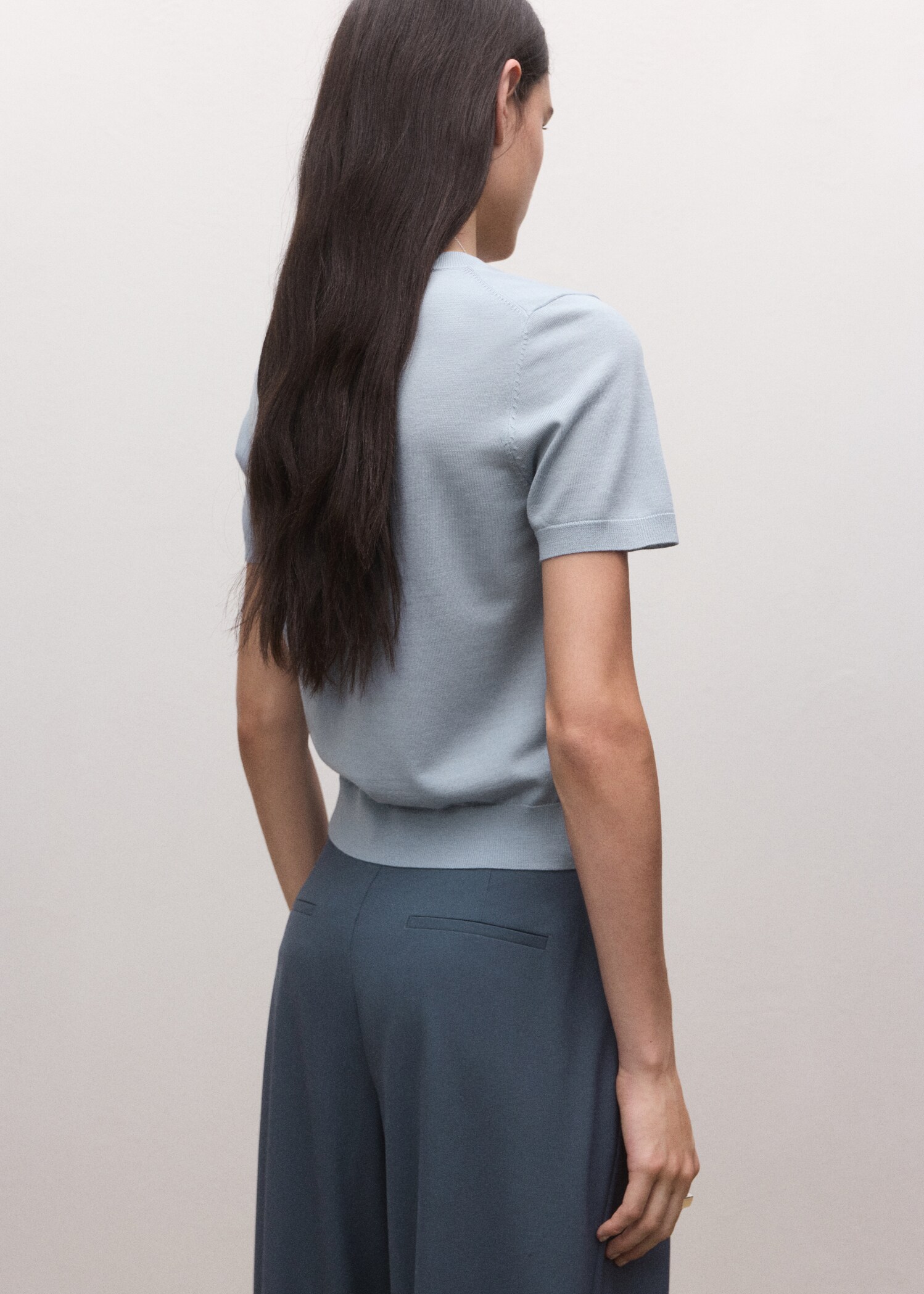 100% wool short-sleeved sweater - Reverse of the article