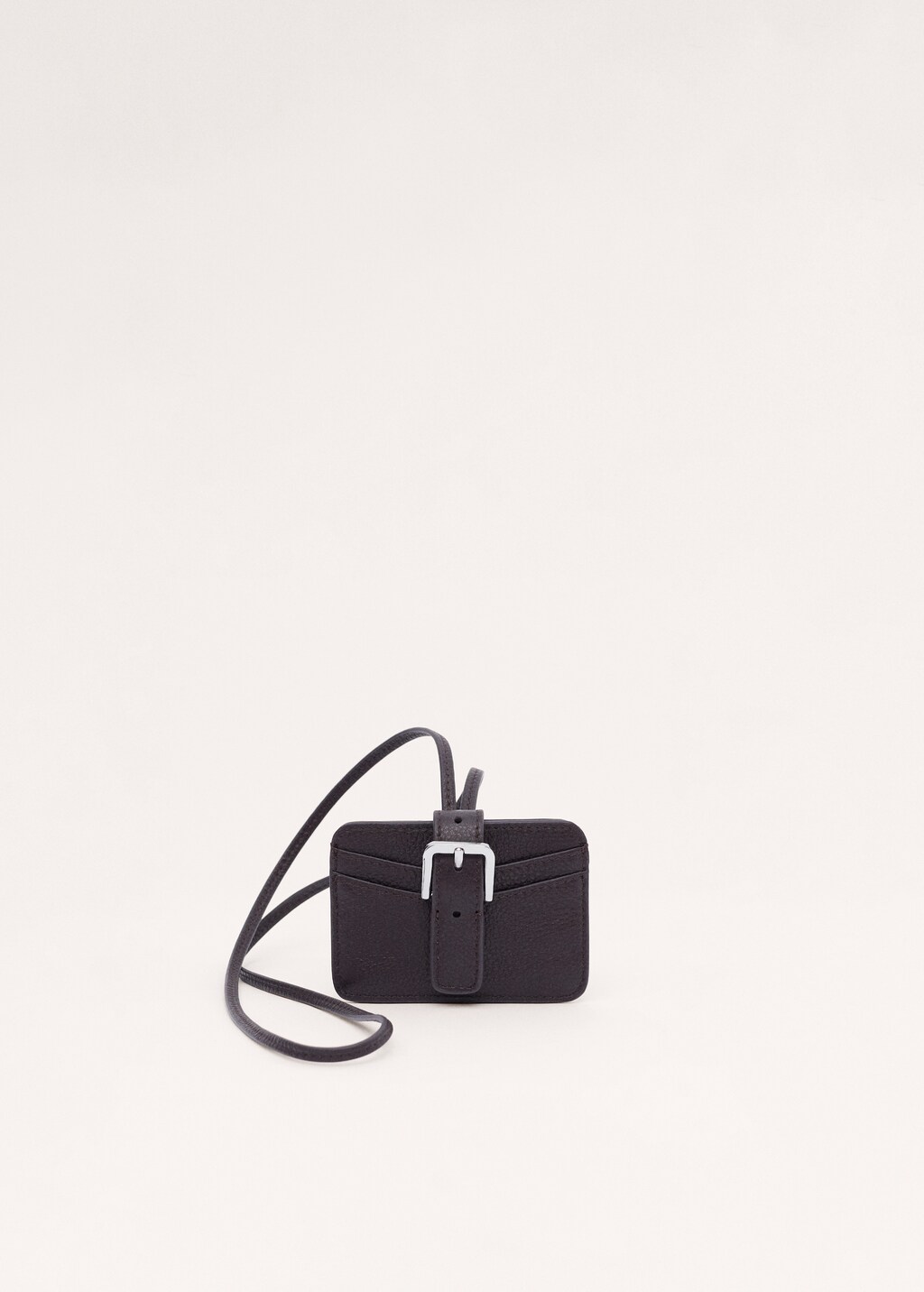 100% leather cardholder with buckle closure - image 2