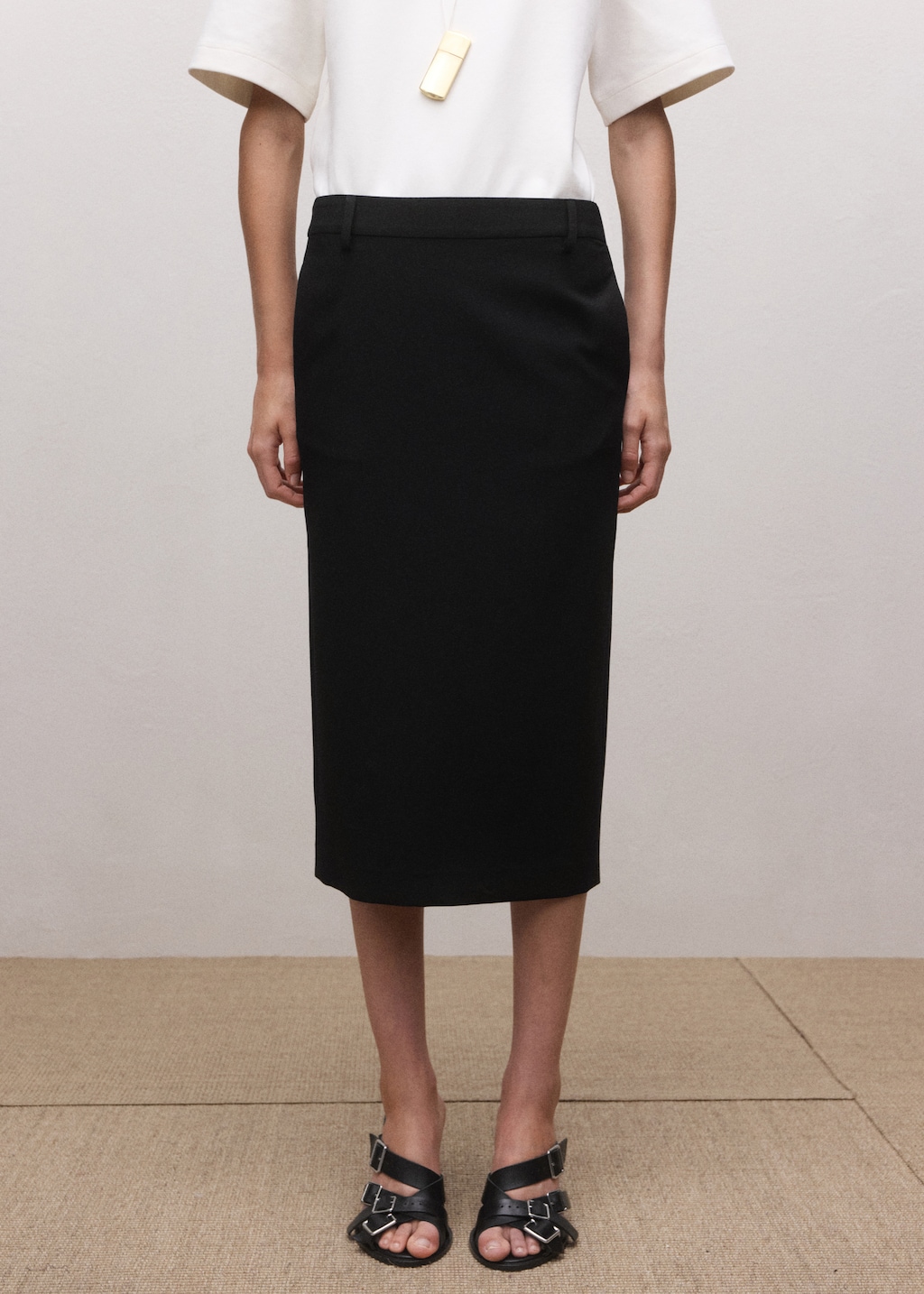 Wool-blend midi-skirt - image 3