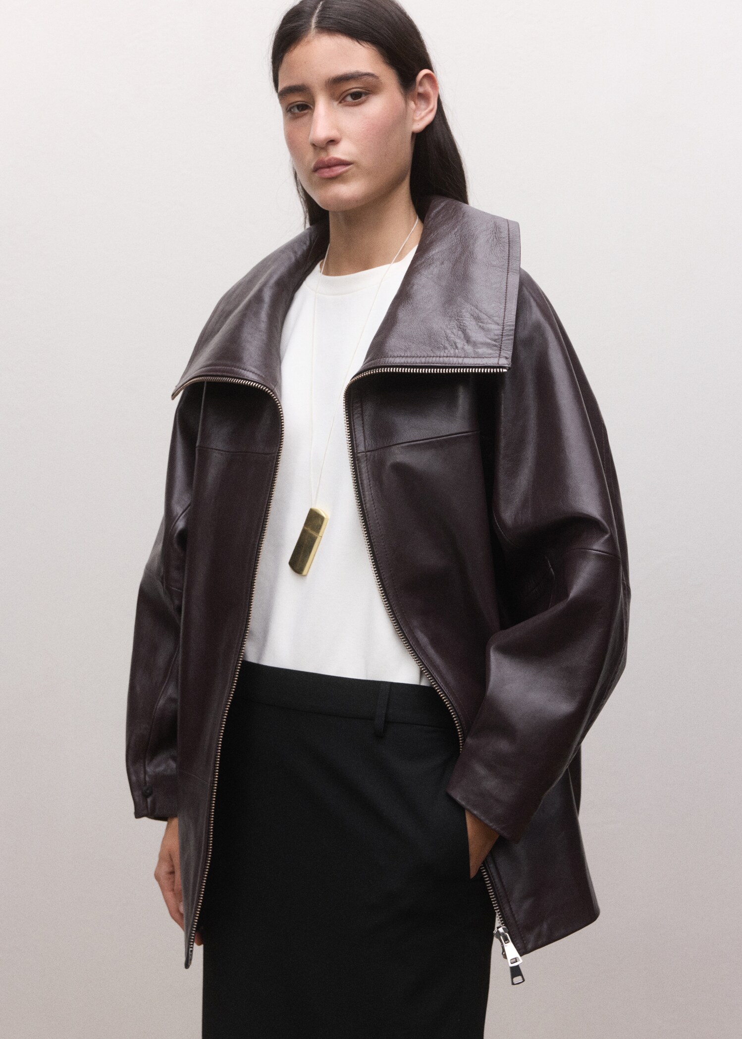 تنورة متوسطة الطول بمزيج من الصوف - تفاصيل المنتج 1