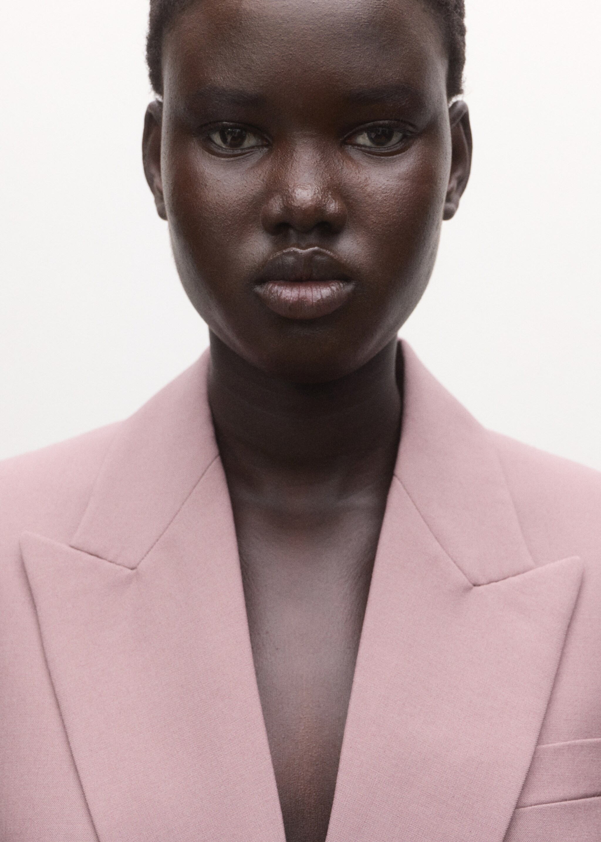 Double-breasted wool suit jacket - Details of the article 1, Pink. Ref: 27064447-00.