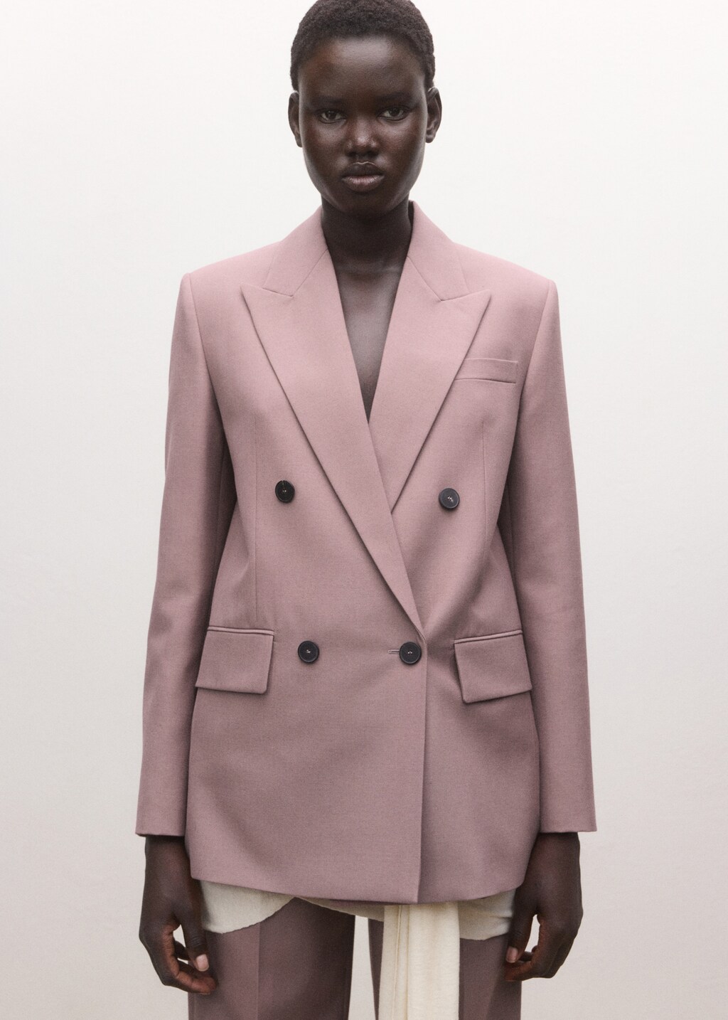 Mango Double-breasted wool suit jacket