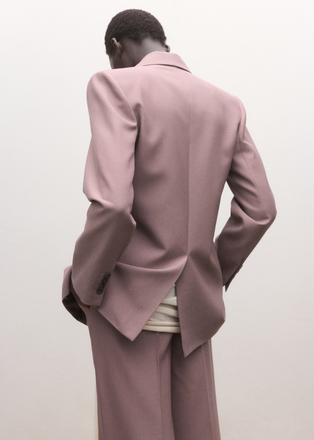 Double-breasted wool suit jacket - image 2