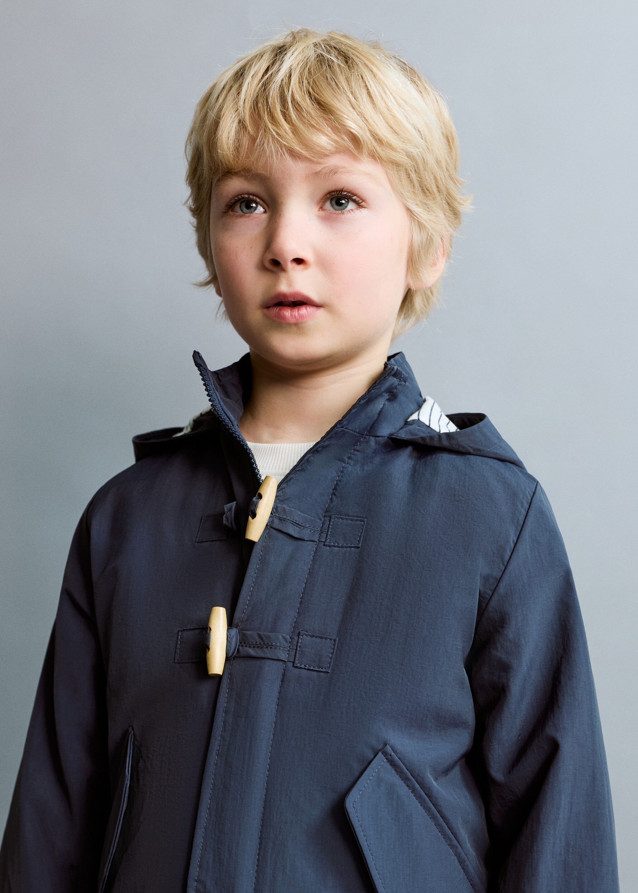 Hooded parka - Details of the article 1, Navy. Ref: 27064767-00.