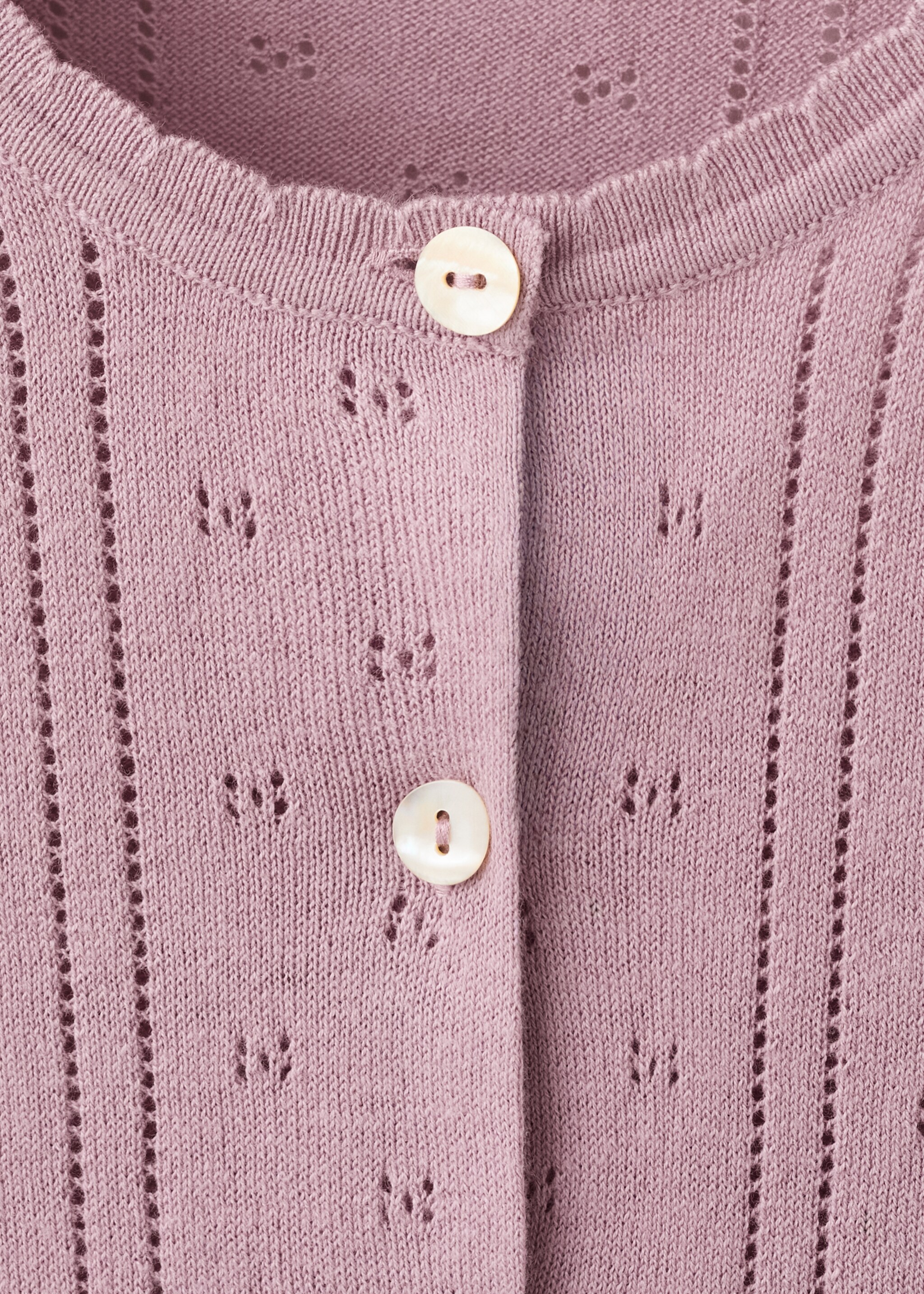Openwork knit cardigan - Details of the article 0, Pink. Ref: 27064770-00.