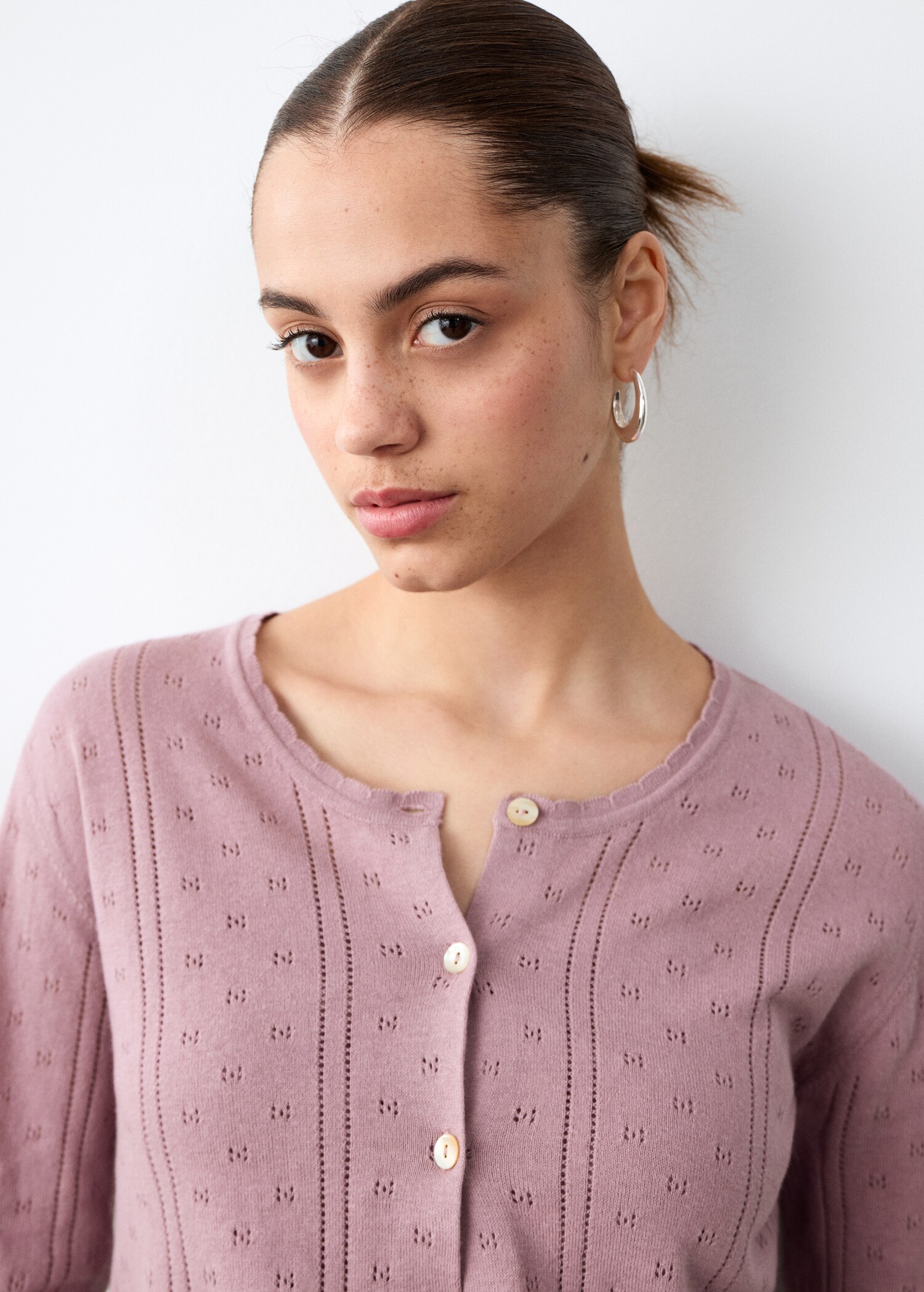 Openwork knit cardigan - Details of the article 1