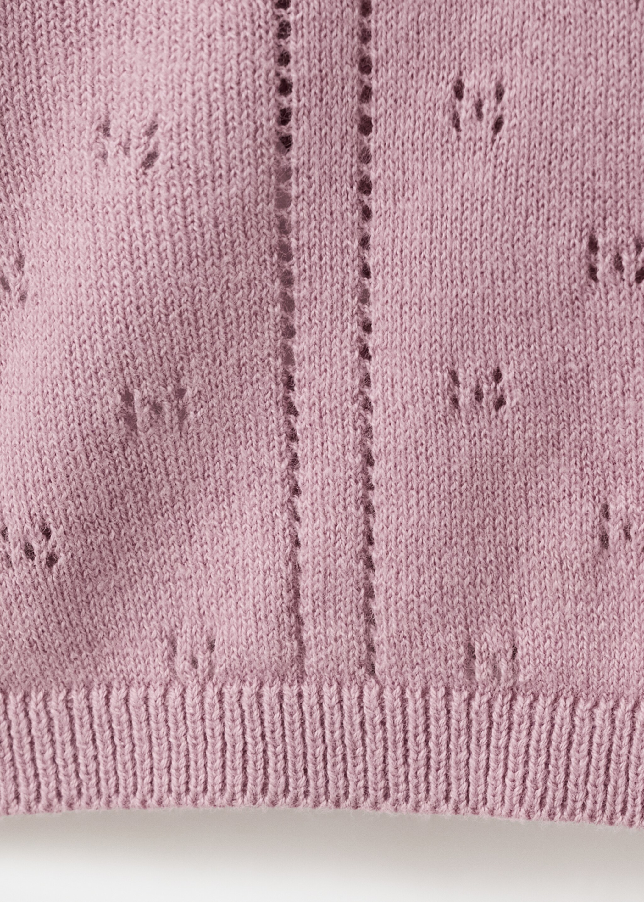 Openwork knit cardigan - Details of the article 8, Pink. Ref: 27064770-00.