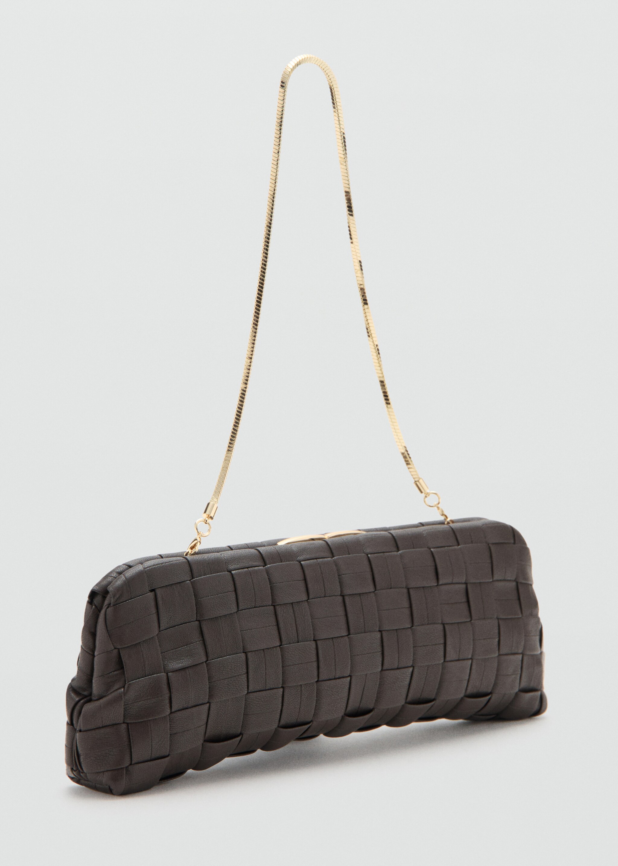 Braided handbag - Medium plane, Chocolate. Ref: 27064773-00.