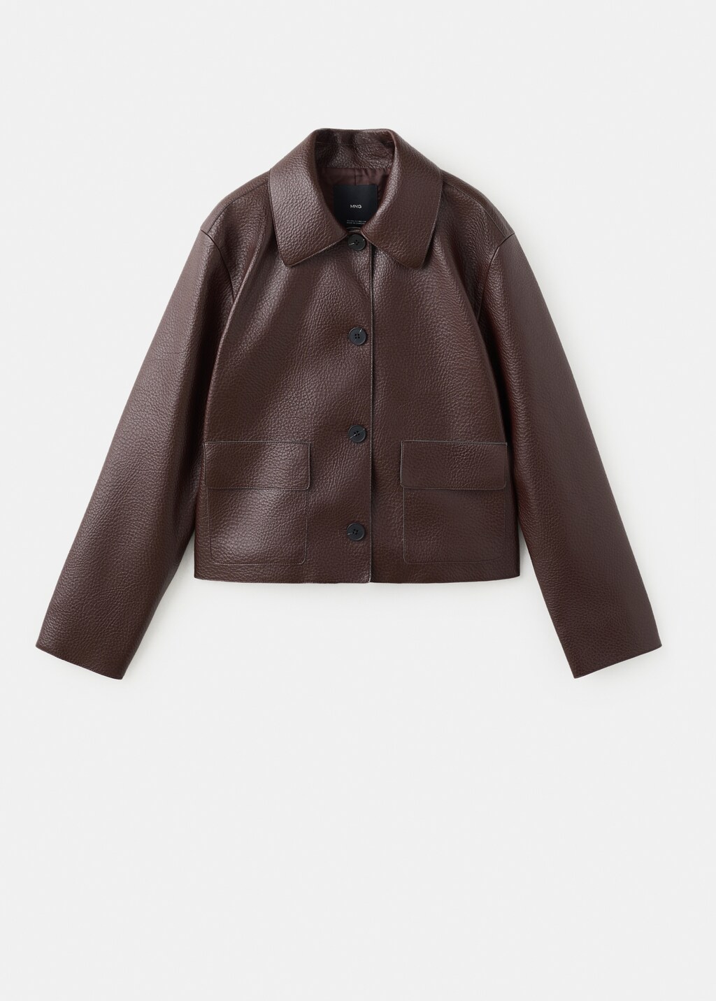 Mango Faux-leather jacket with pockets
