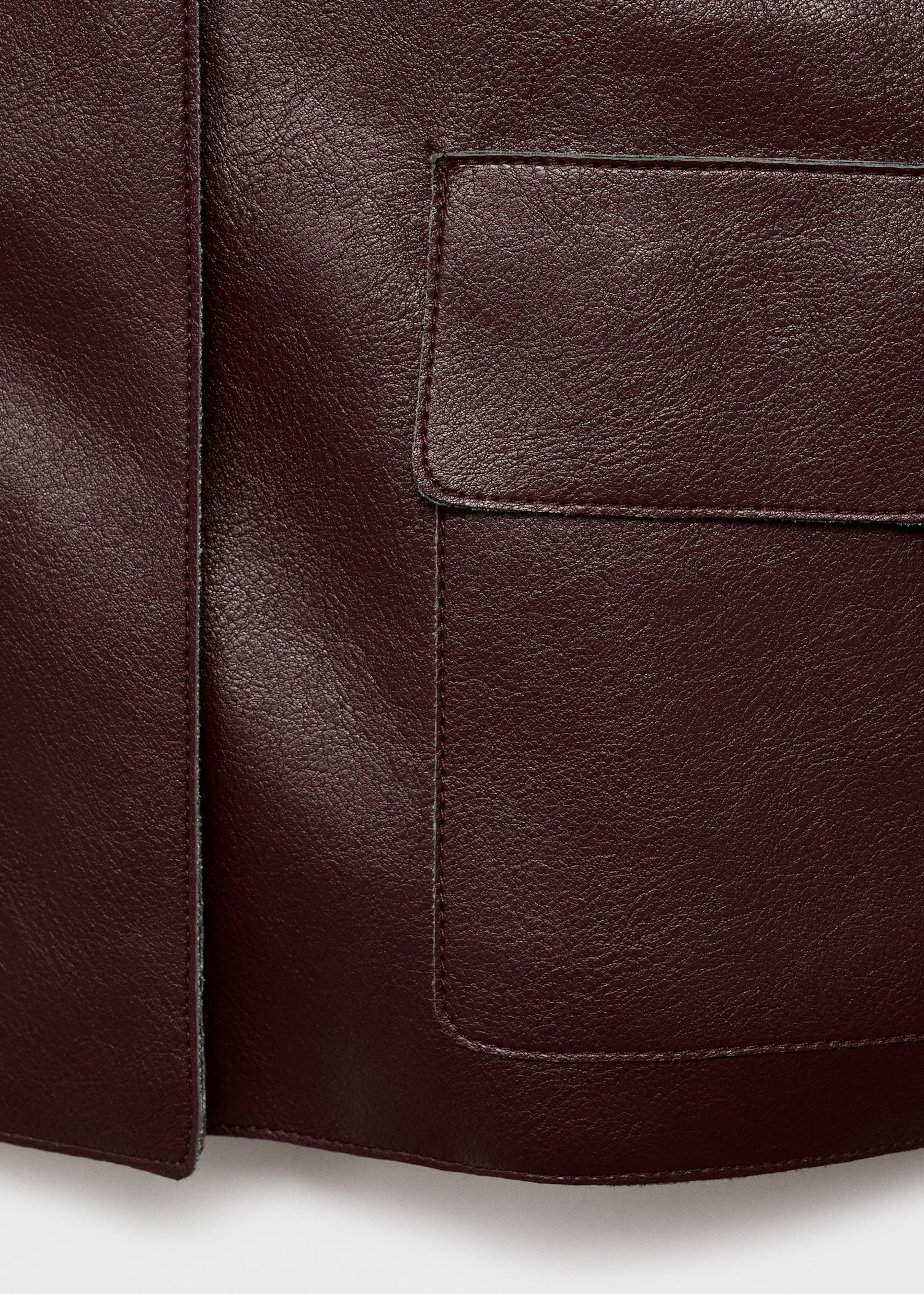 Veste cuir synthétique poches - Détail de l'article 0, Grenat. Ref: 27064775-00.