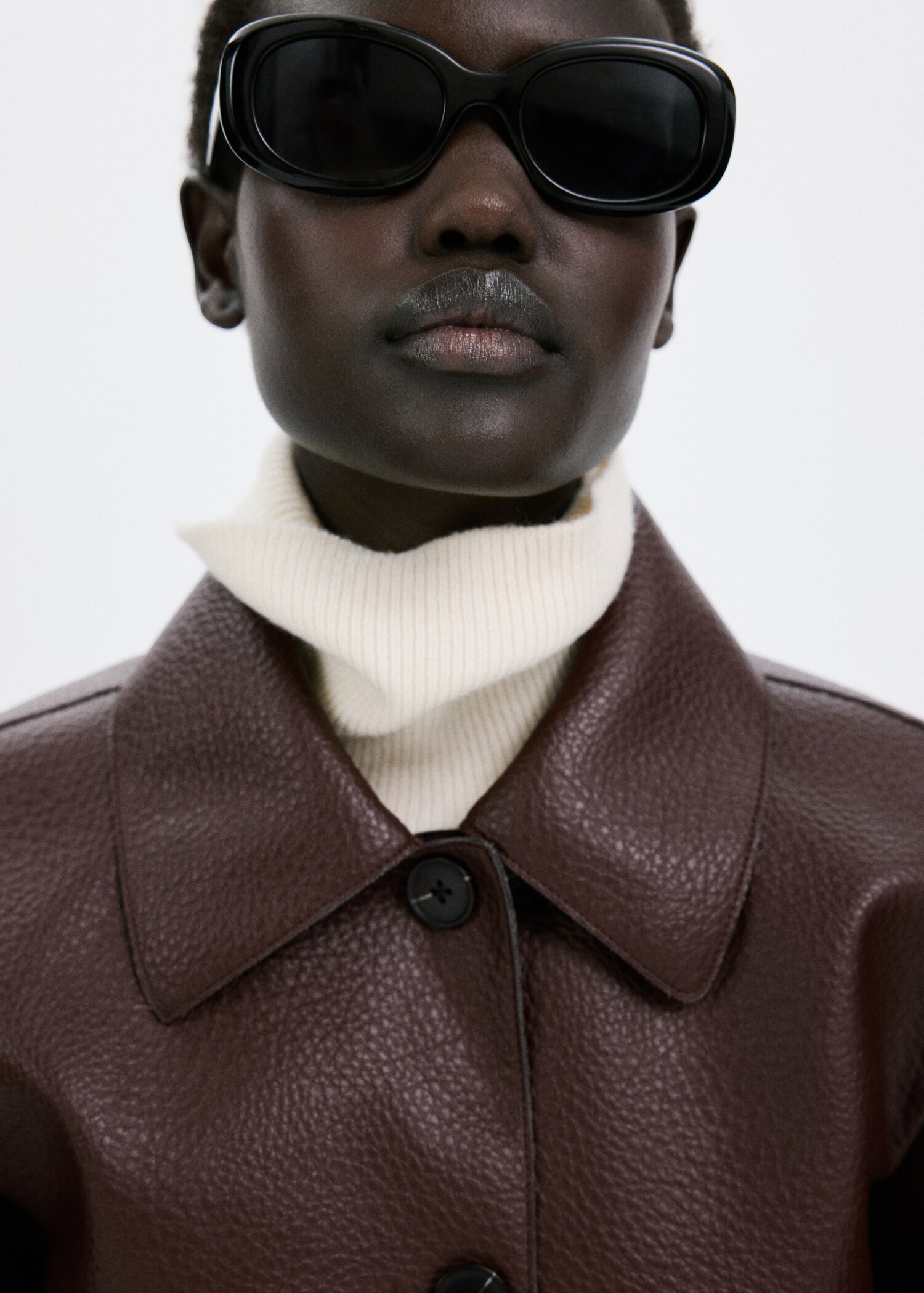 Faux-leather jacket with pockets - Details of the article 1