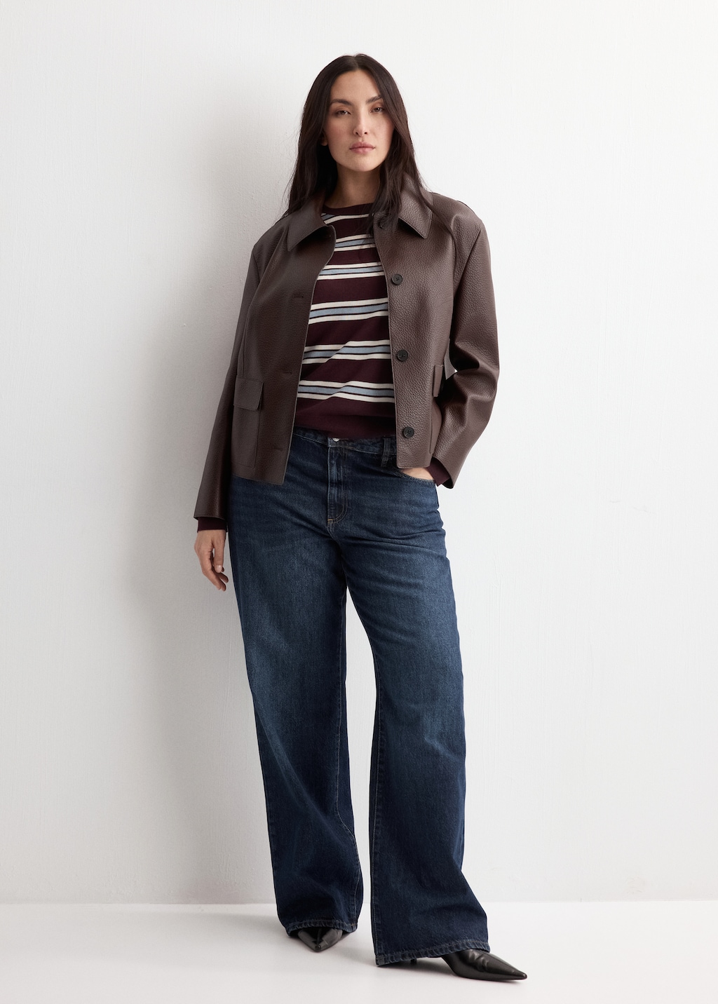 Mango Faux-leather jacket with pockets